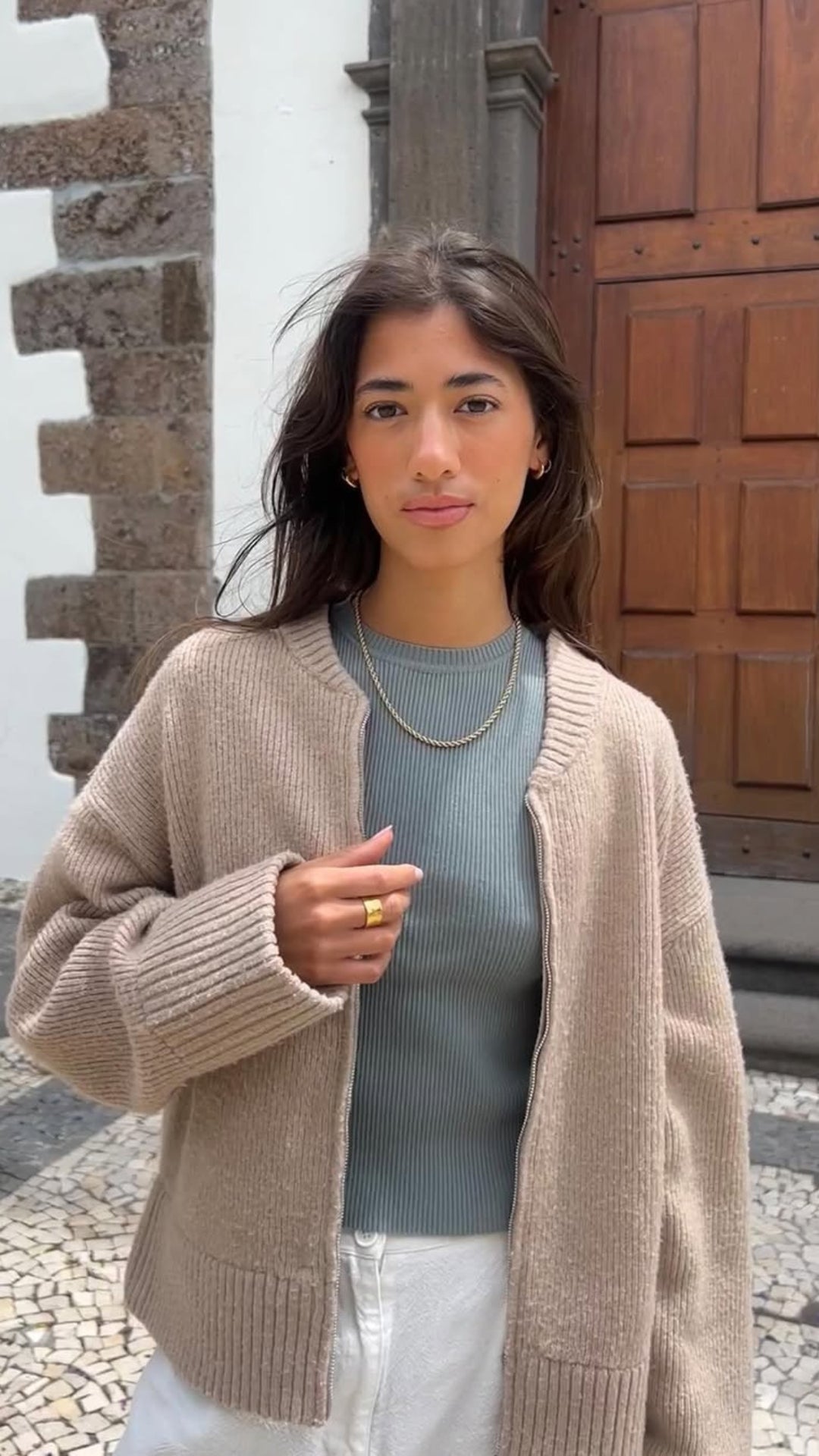 Charli Zoe cardigan in Sand casual