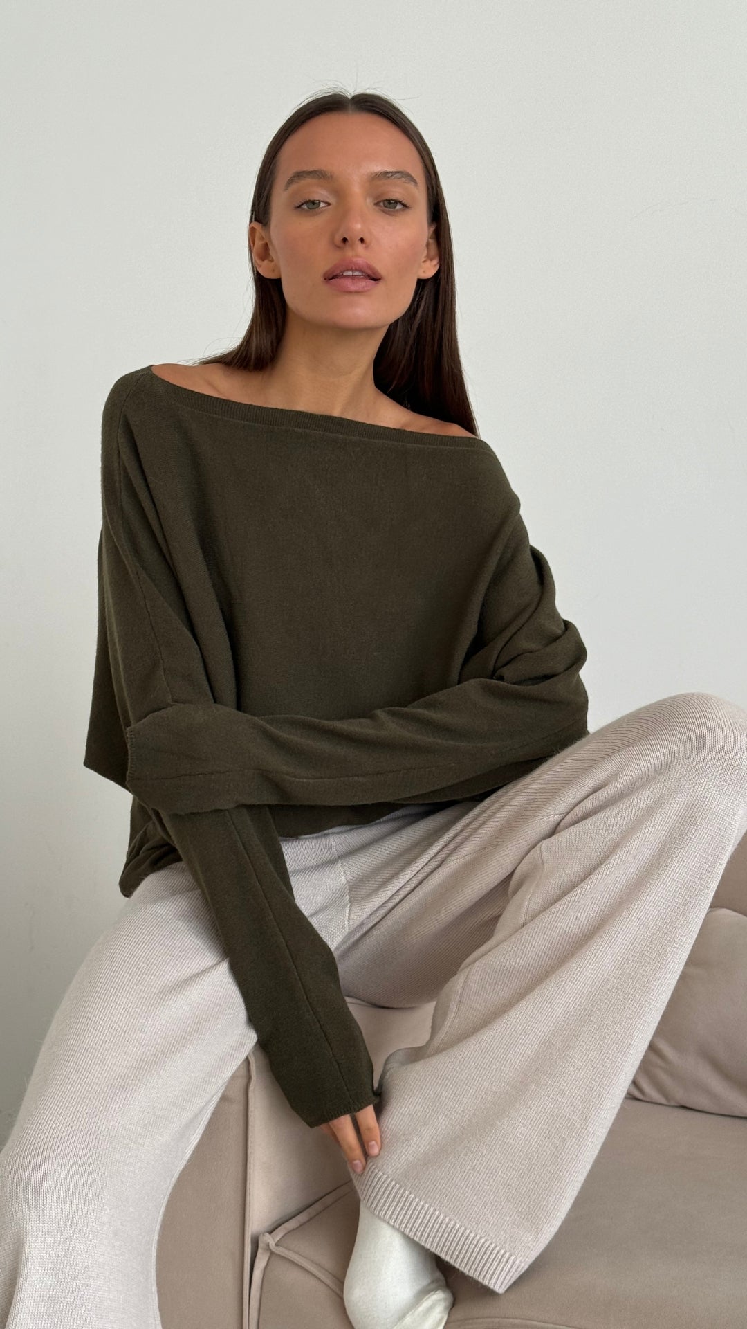 Charli Poppy sweater in khaki