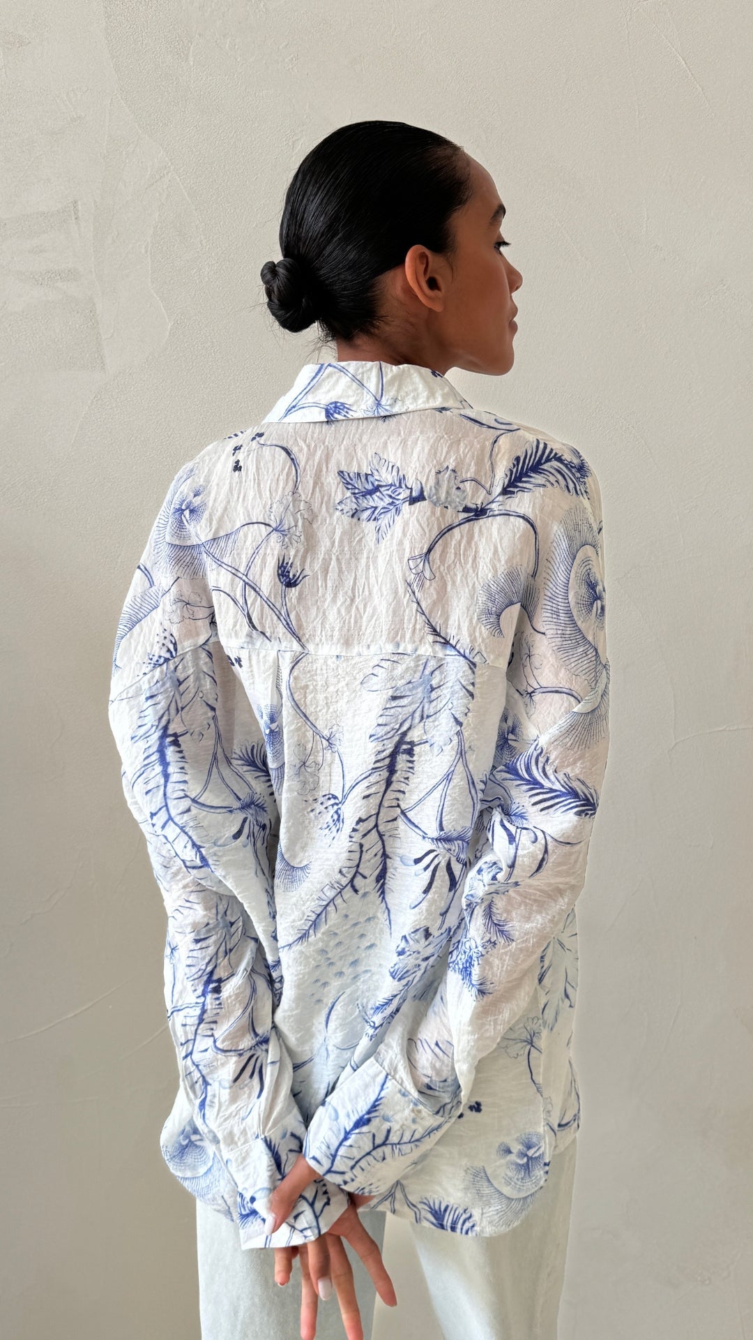 Charli – Maxine shirt in blue back shot 2