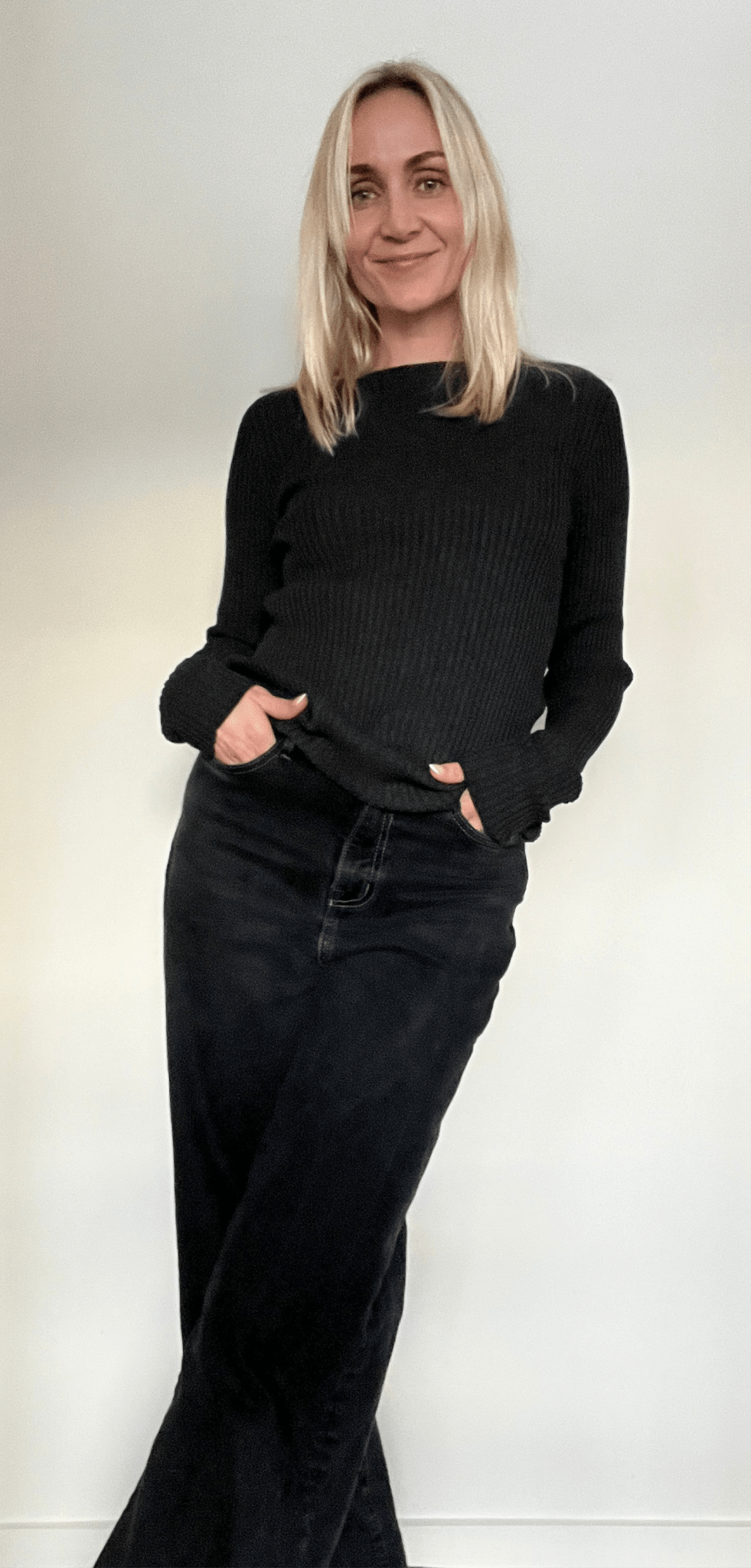 Balance Rib Crew – Cotton Cashmere – Bone & Shale