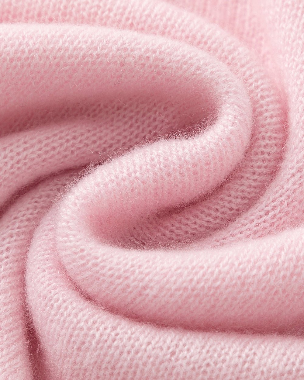 N.2275 Aleger Cashmere Featherweight Cardi in Pearl Pink close up of fabric