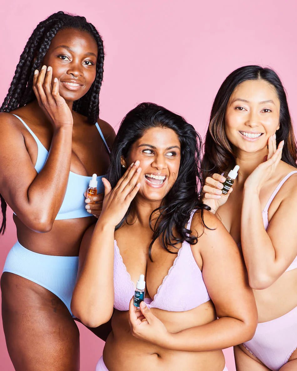 Bopo mini face oil trio with models