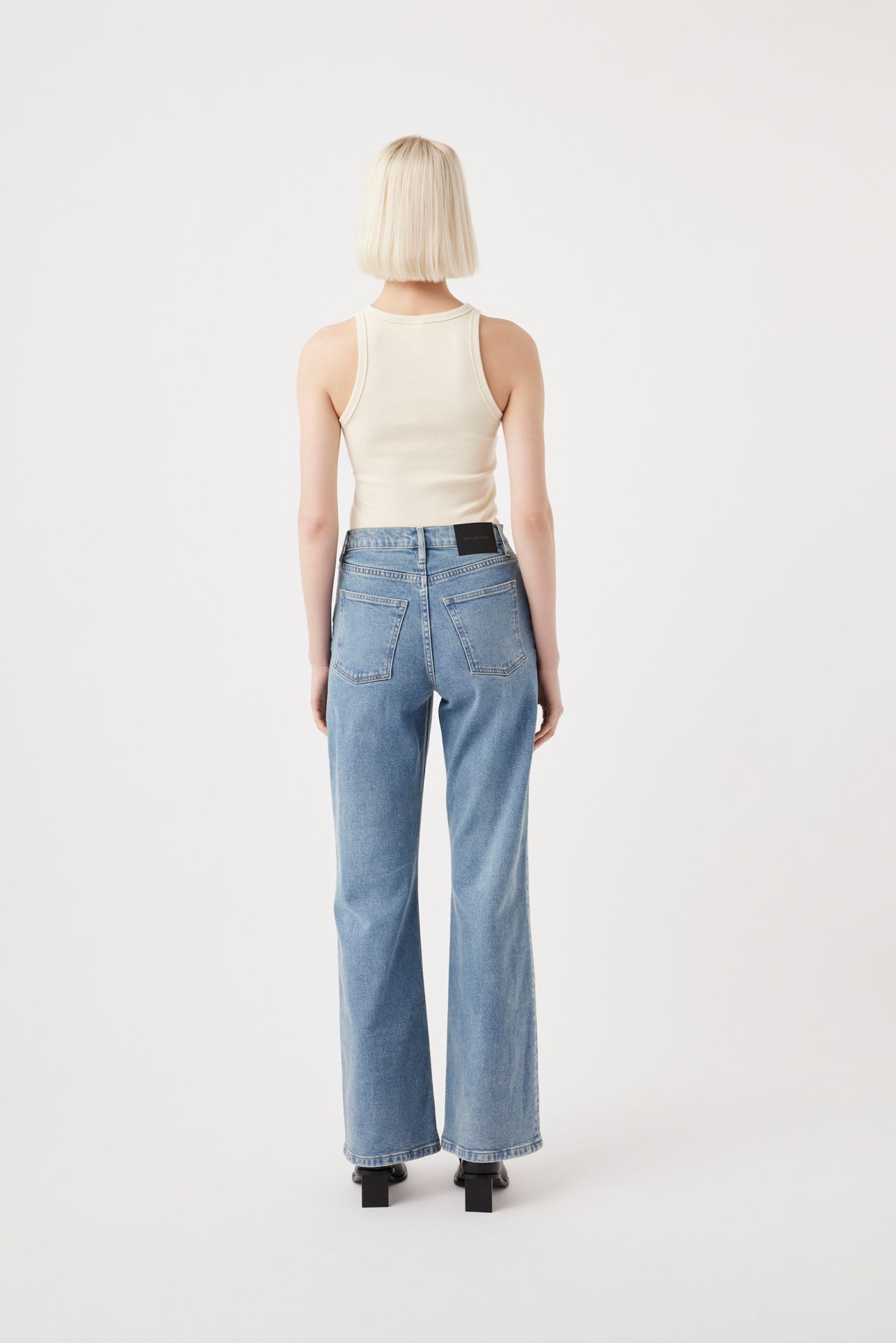 Outland Denim women's relaxed straight leg Farrah jeans back shot