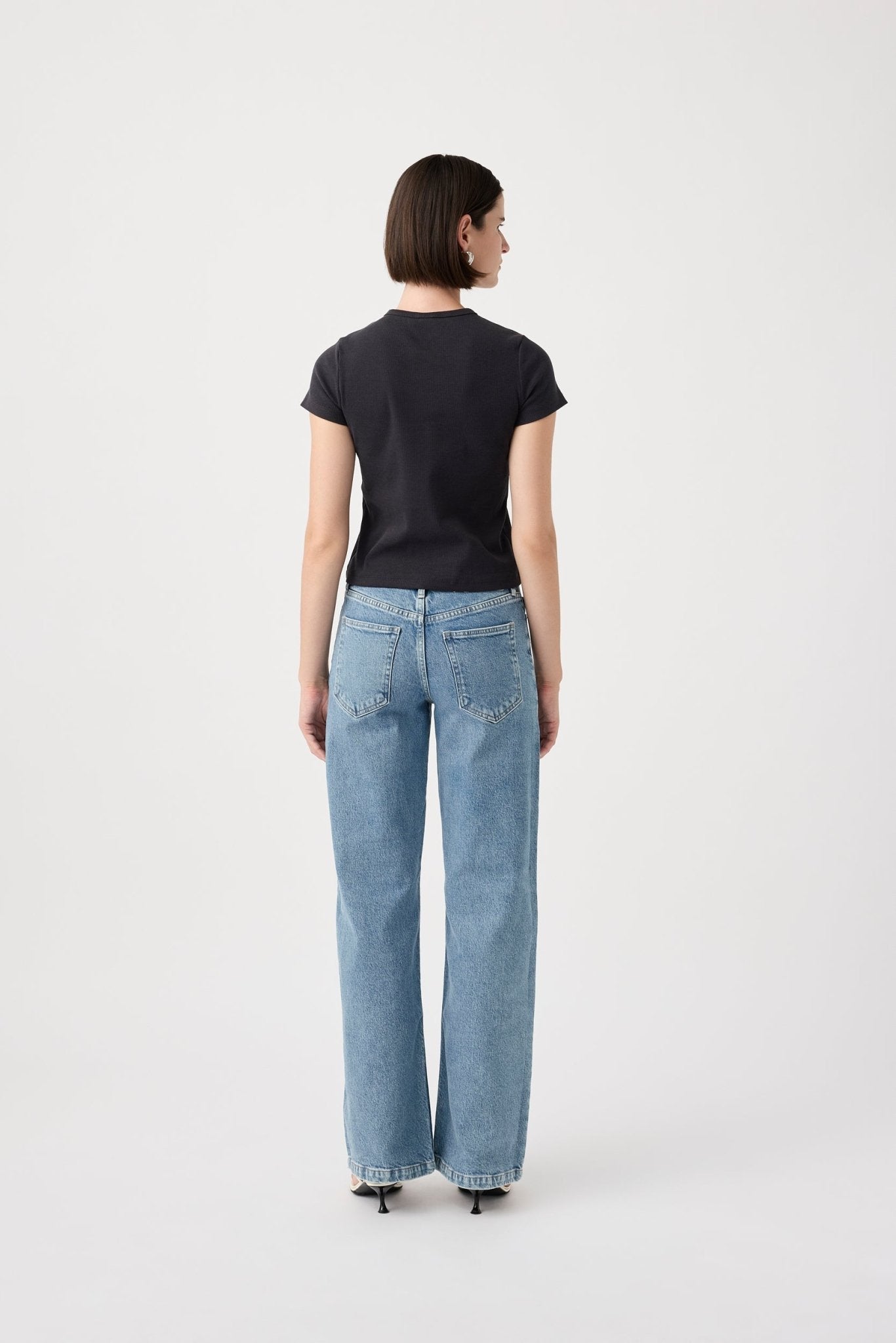 Outland denim Mia mid wide leg cadence back shot