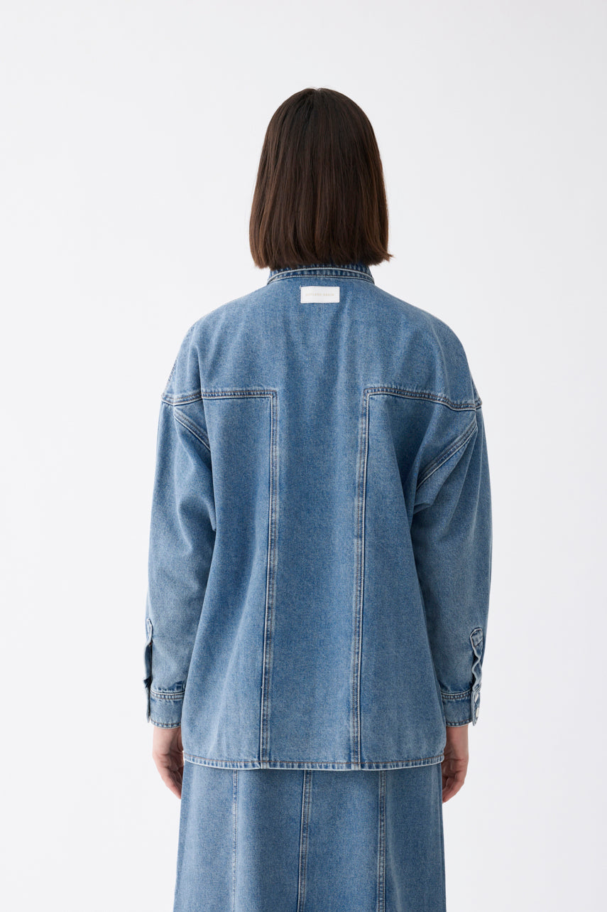 Outland Denim Erica long sleeve shirt in Heirloom – back