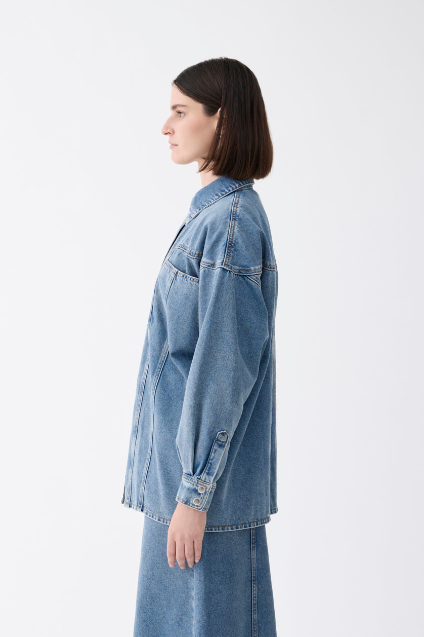 Outland Denim Erica long sleeve shirt in Heirloom – side on