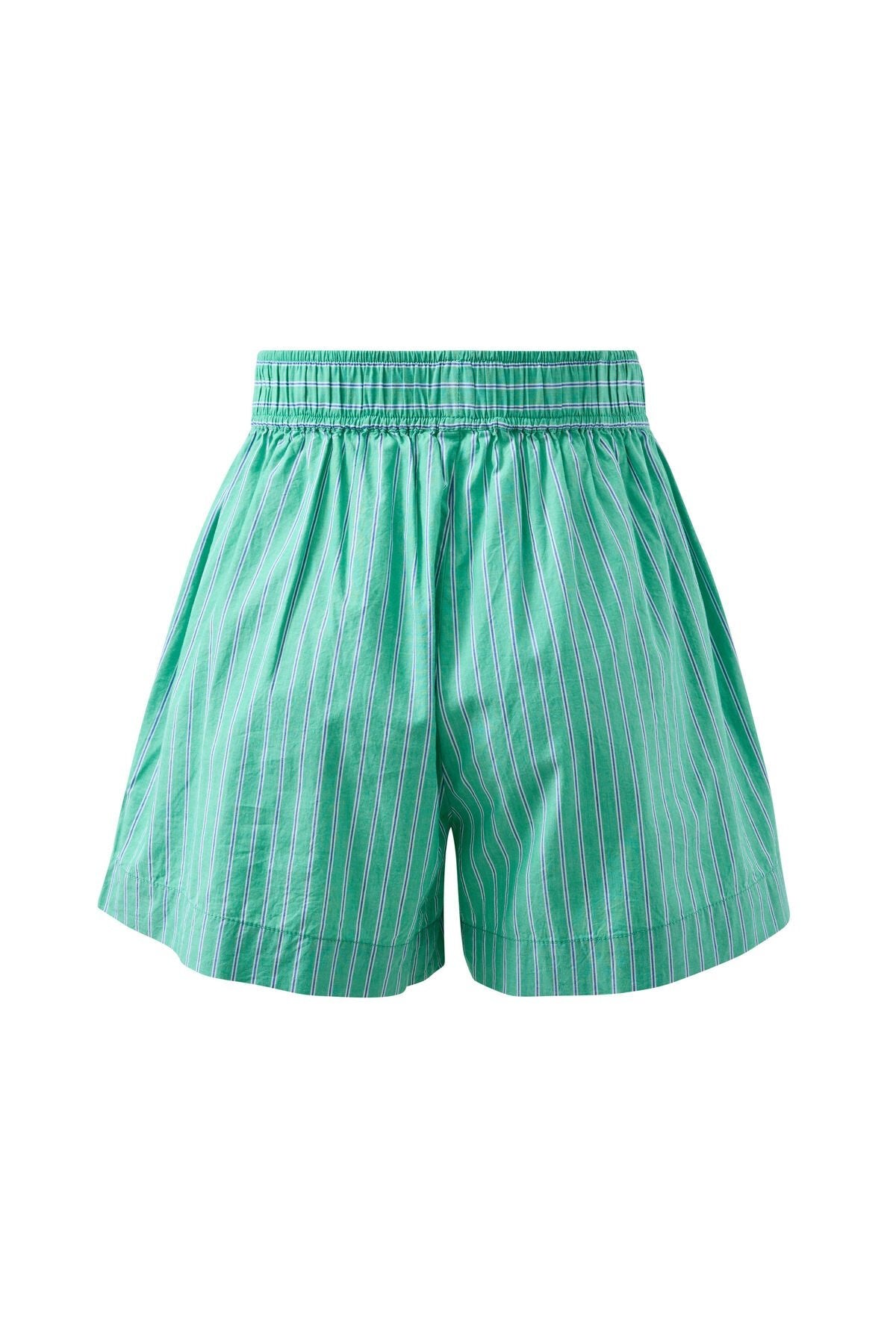 Ceres Life Mila Short in Zesty green stripe flat lay back shot