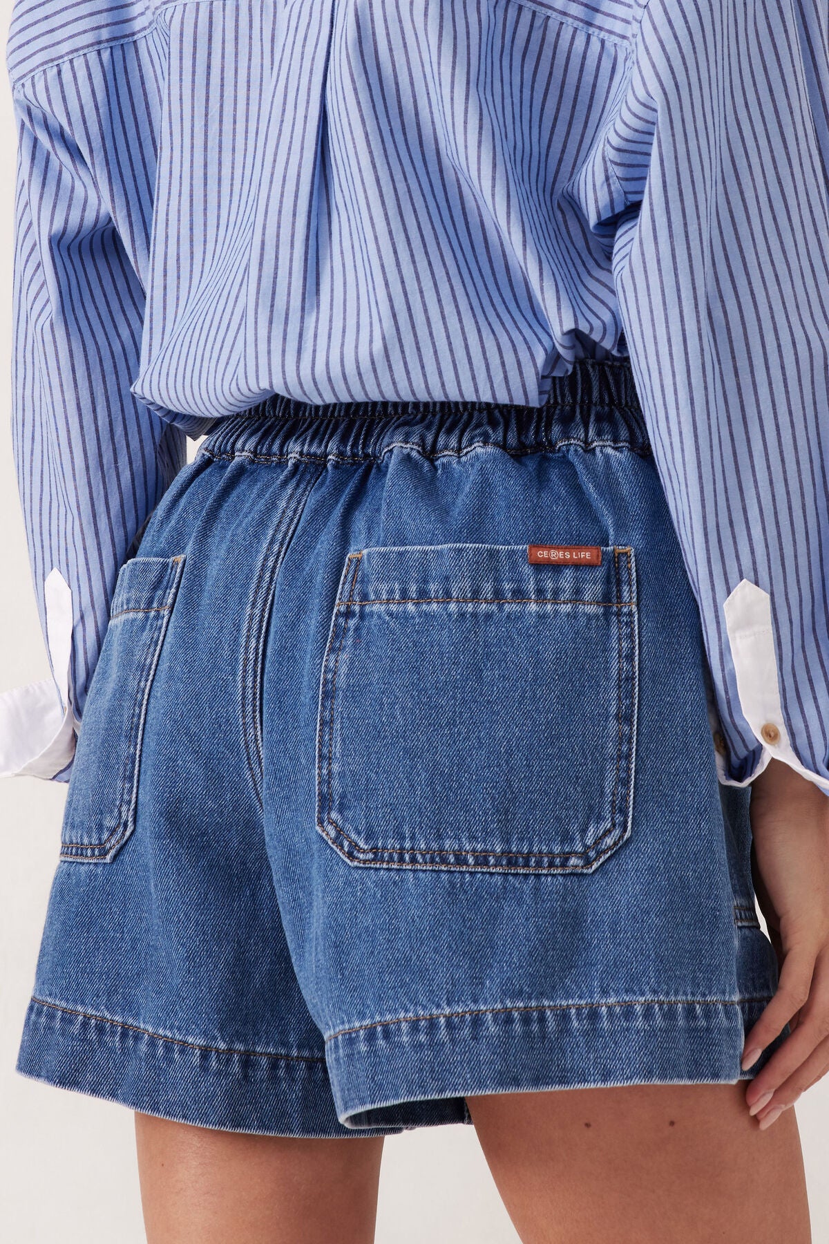 Ceres Life Weekender Short in fresh indigo model back shot