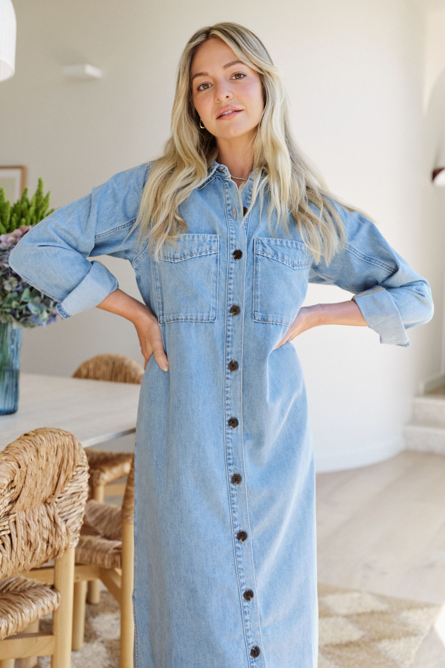 Ceres Life long sleeve yoke midi dress