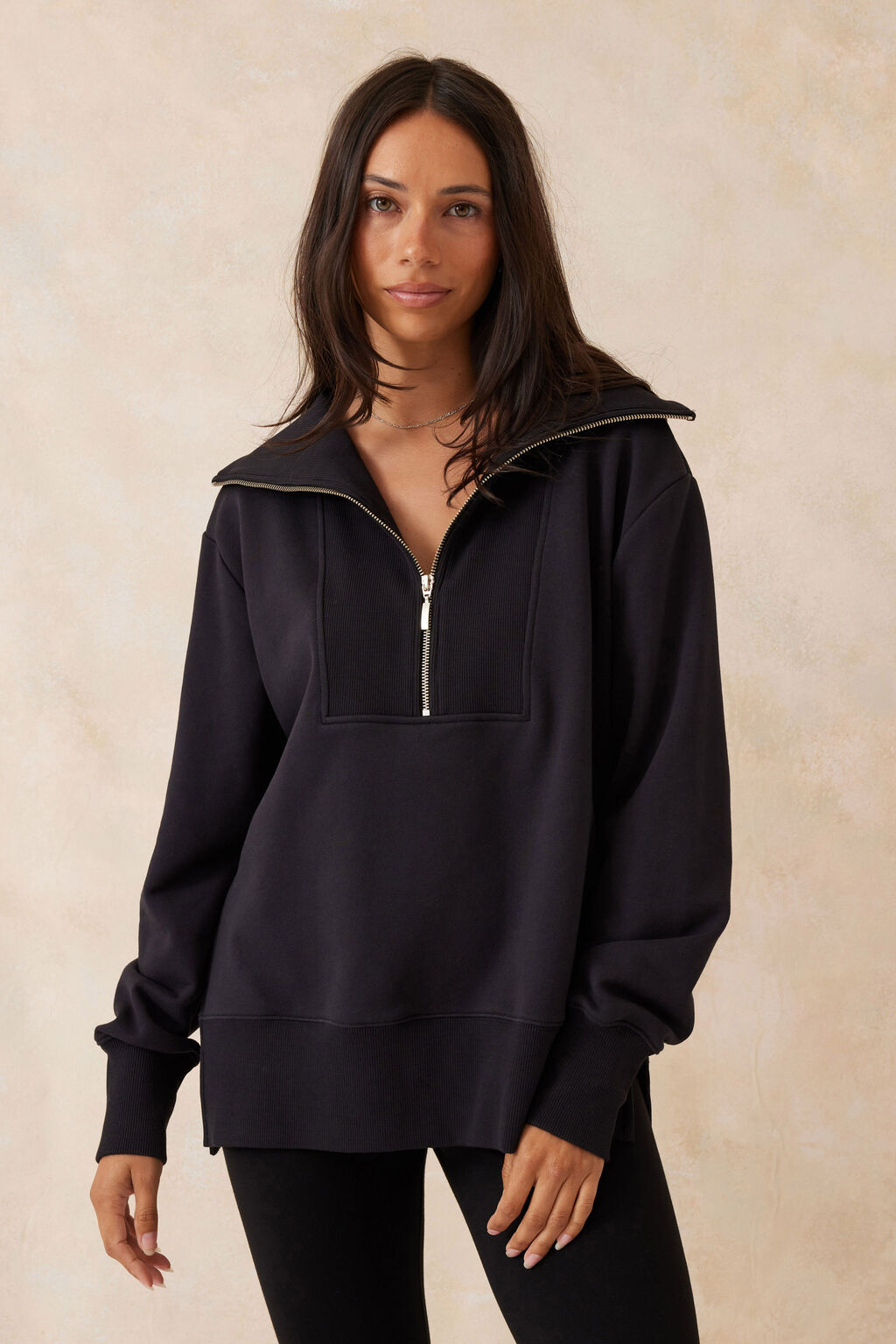 Ceres half zip sweater in black