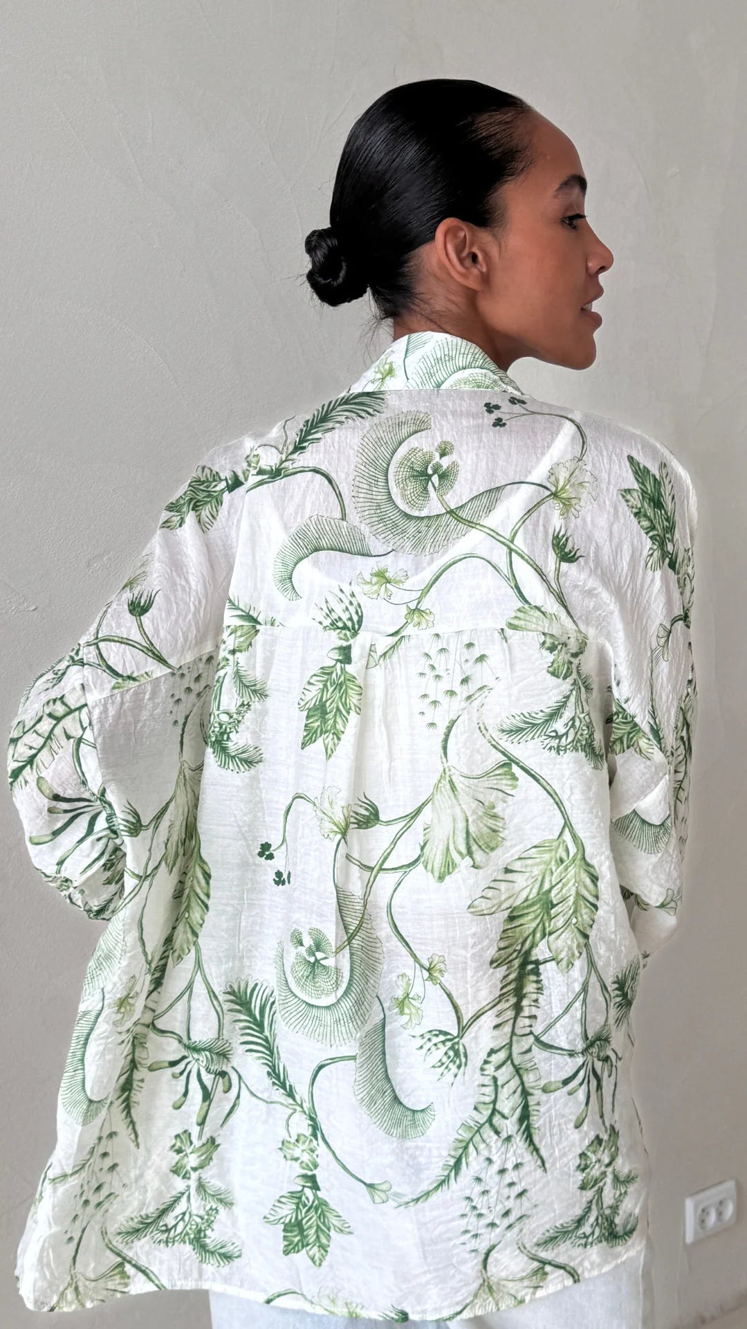 Charli Maxine shirt in green back shot