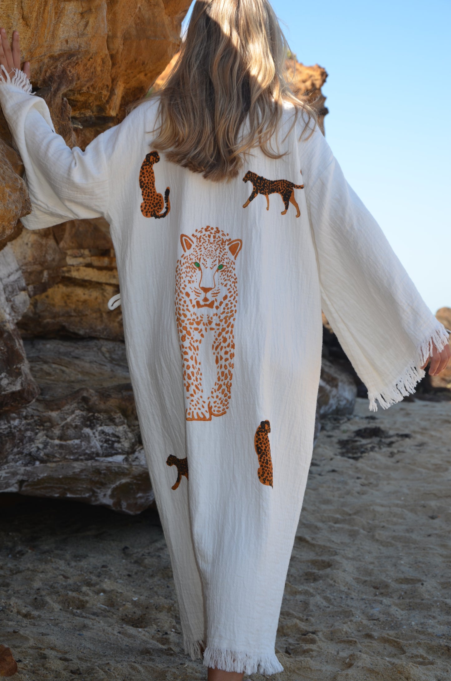 Patara Life Cheetah robe, back shot