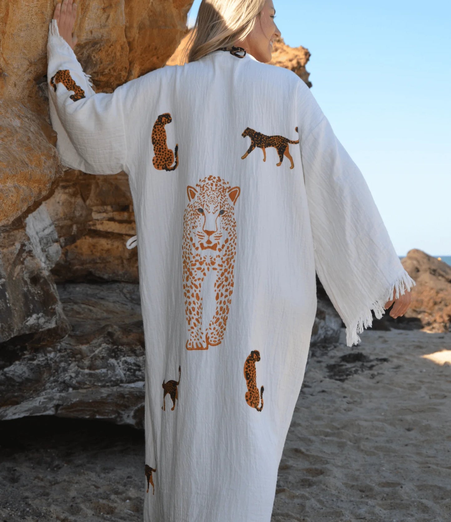 Patara Life Cheetah Print robe back shot