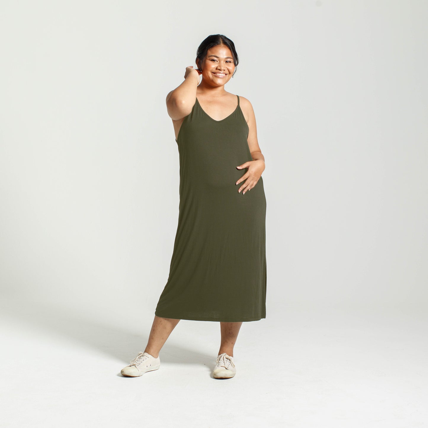 Dorsu singlet dress in olive