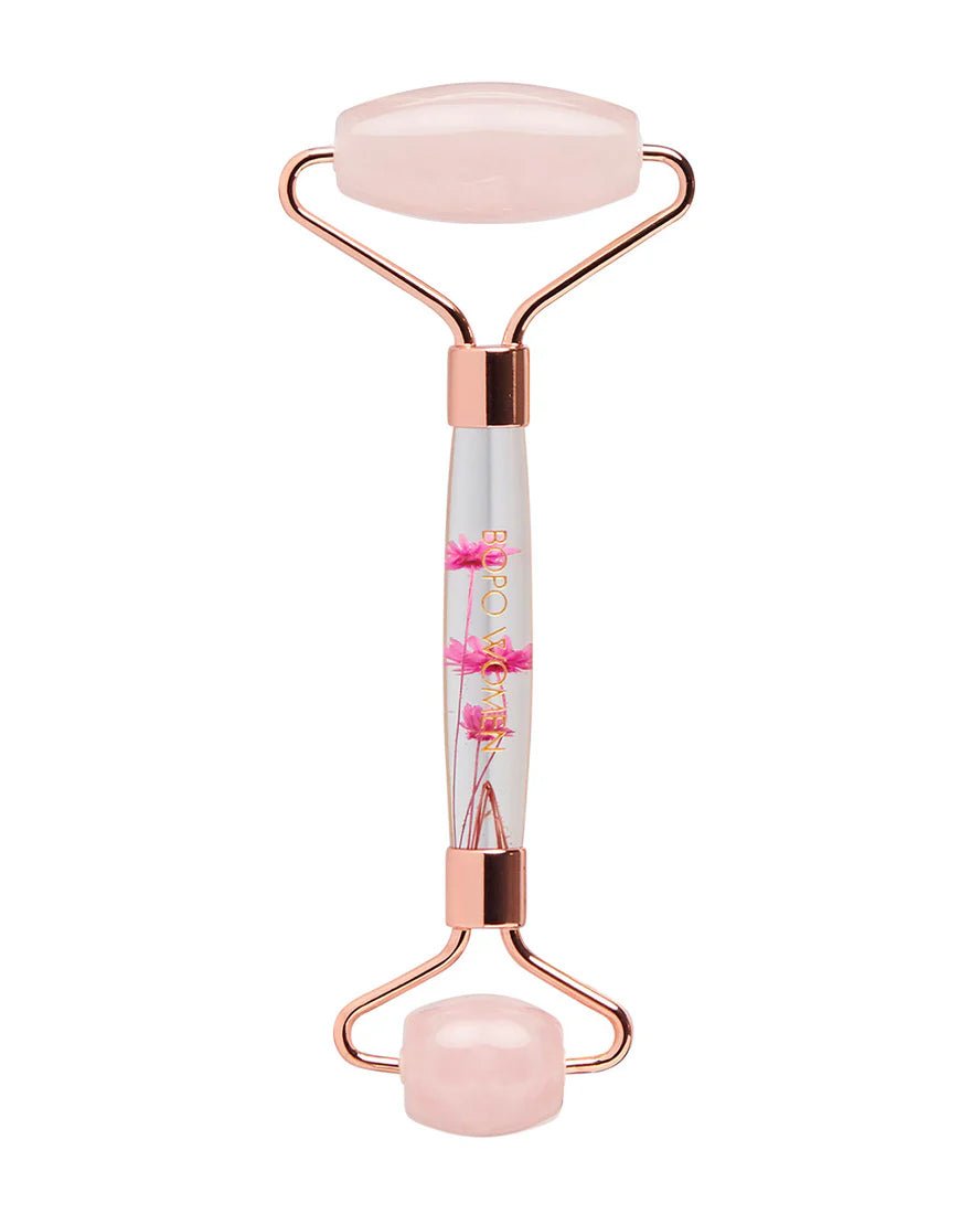 Bopo floral rose quartz face roller