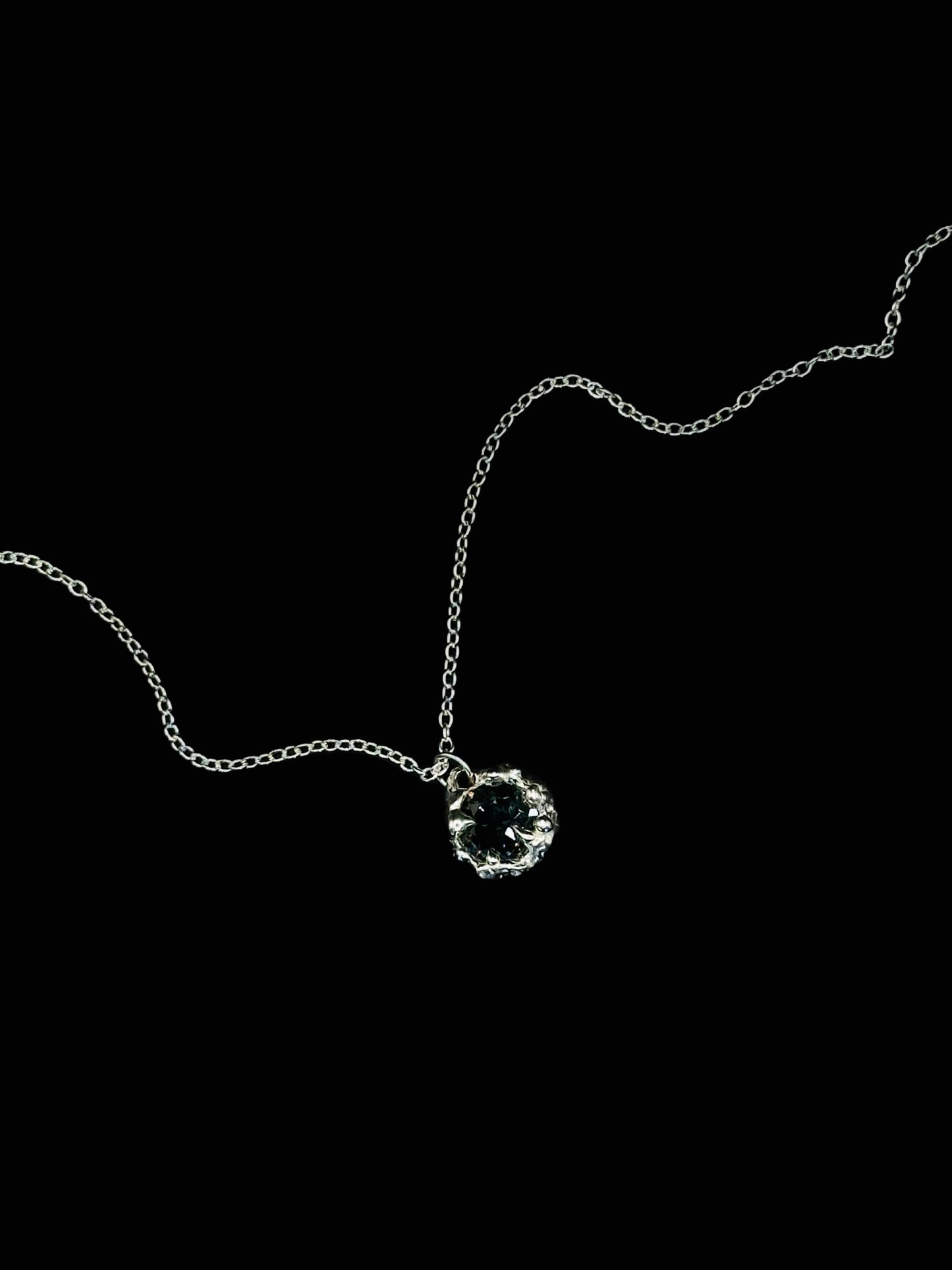Karlek sterling silver necklace with green tourmaline gemstone