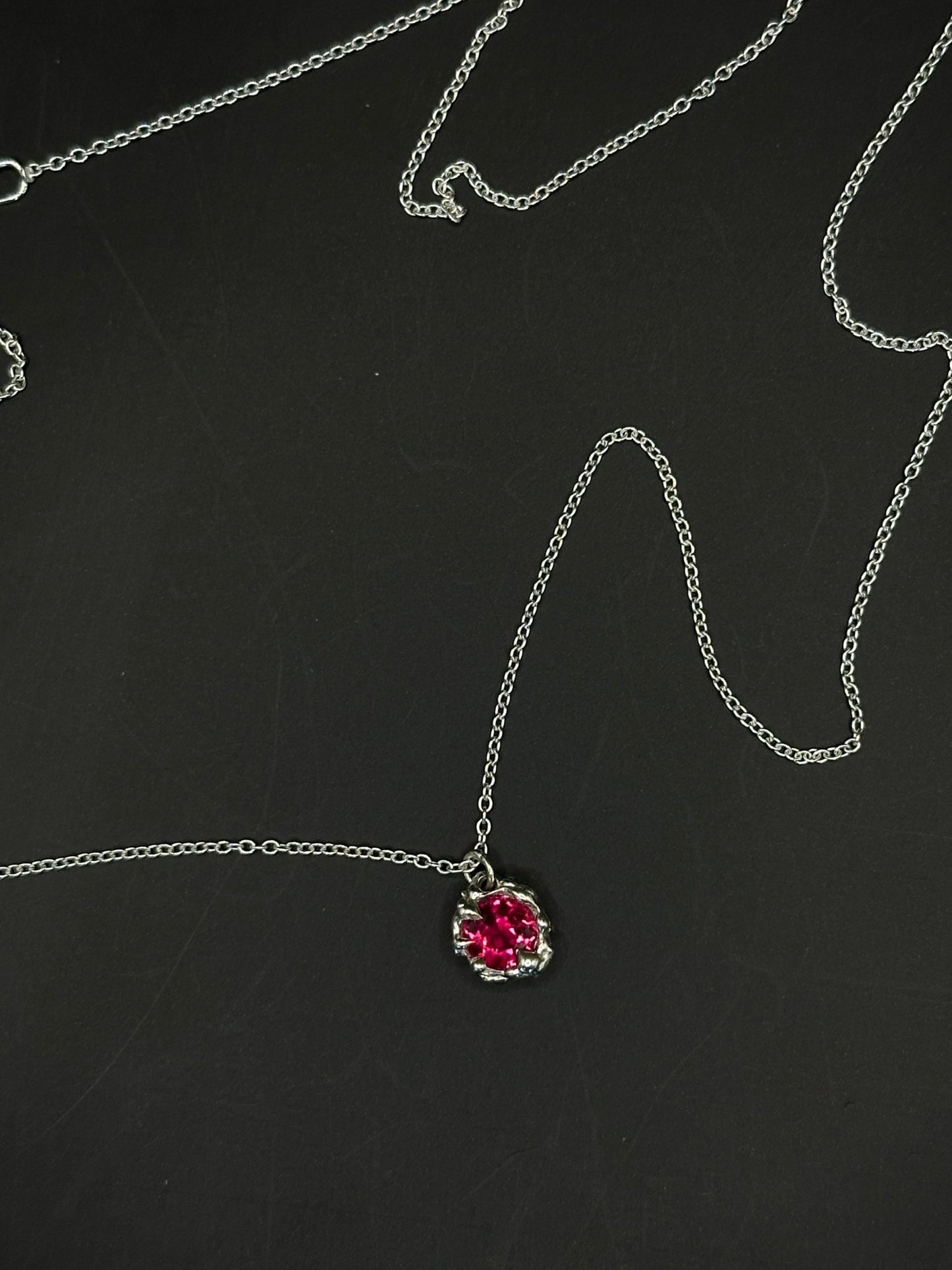 Karlek sterling silver necklace with ruby