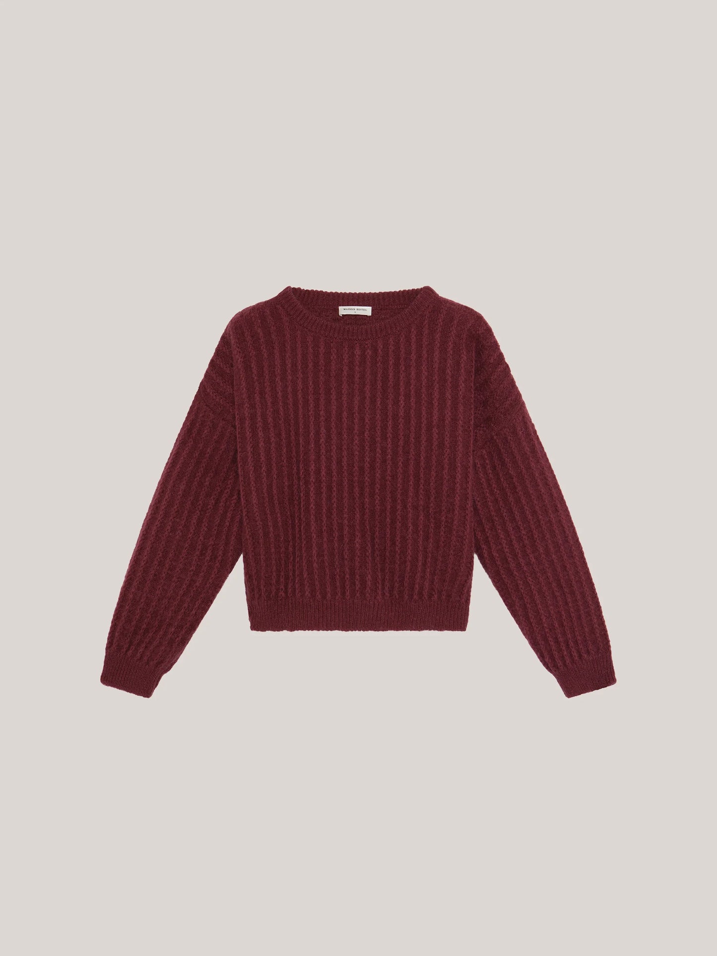 Maison Hotel Nina sweater in wine product flat lay
