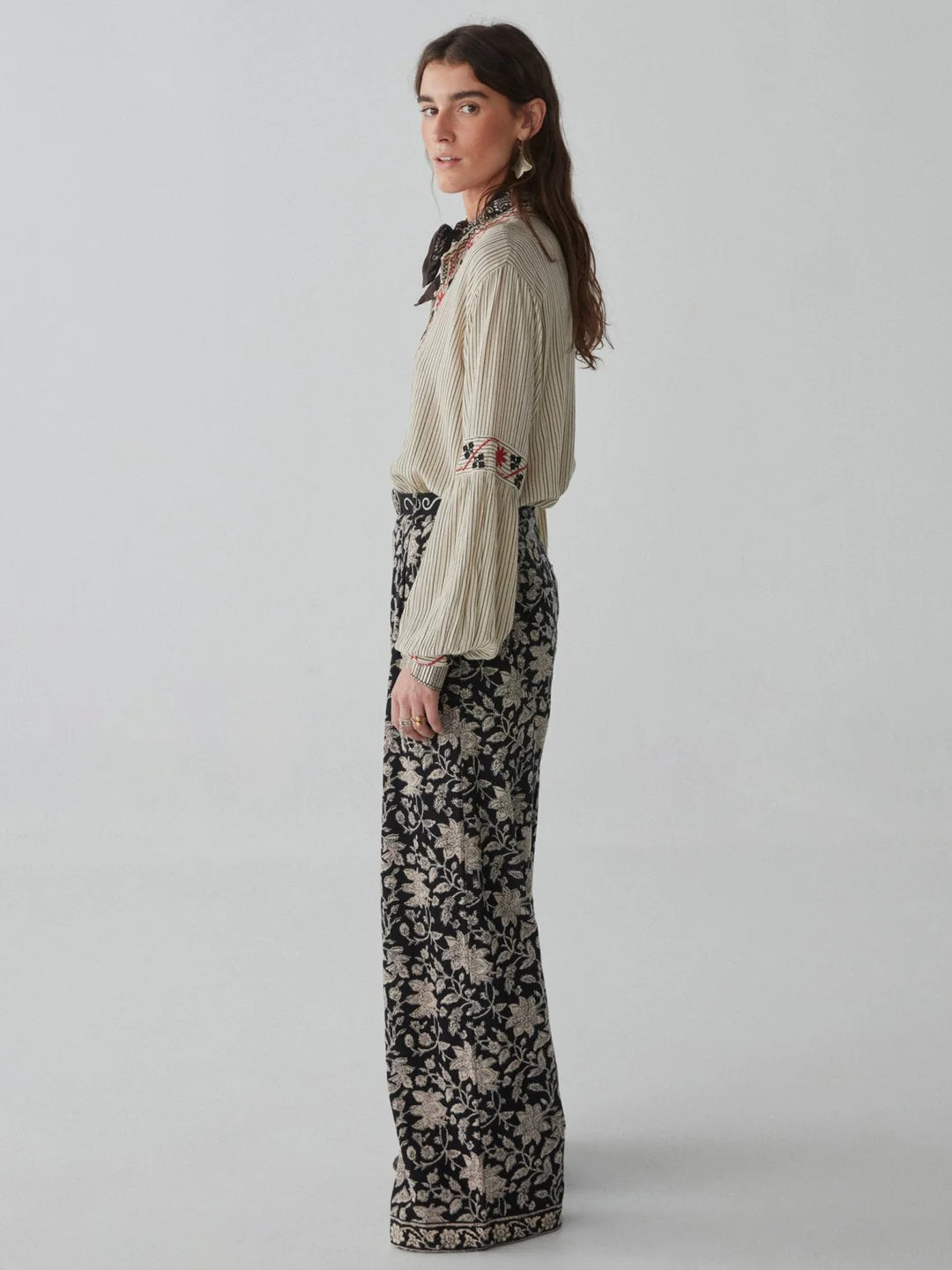 Maison Hotel Tina Blouse in stripes side on