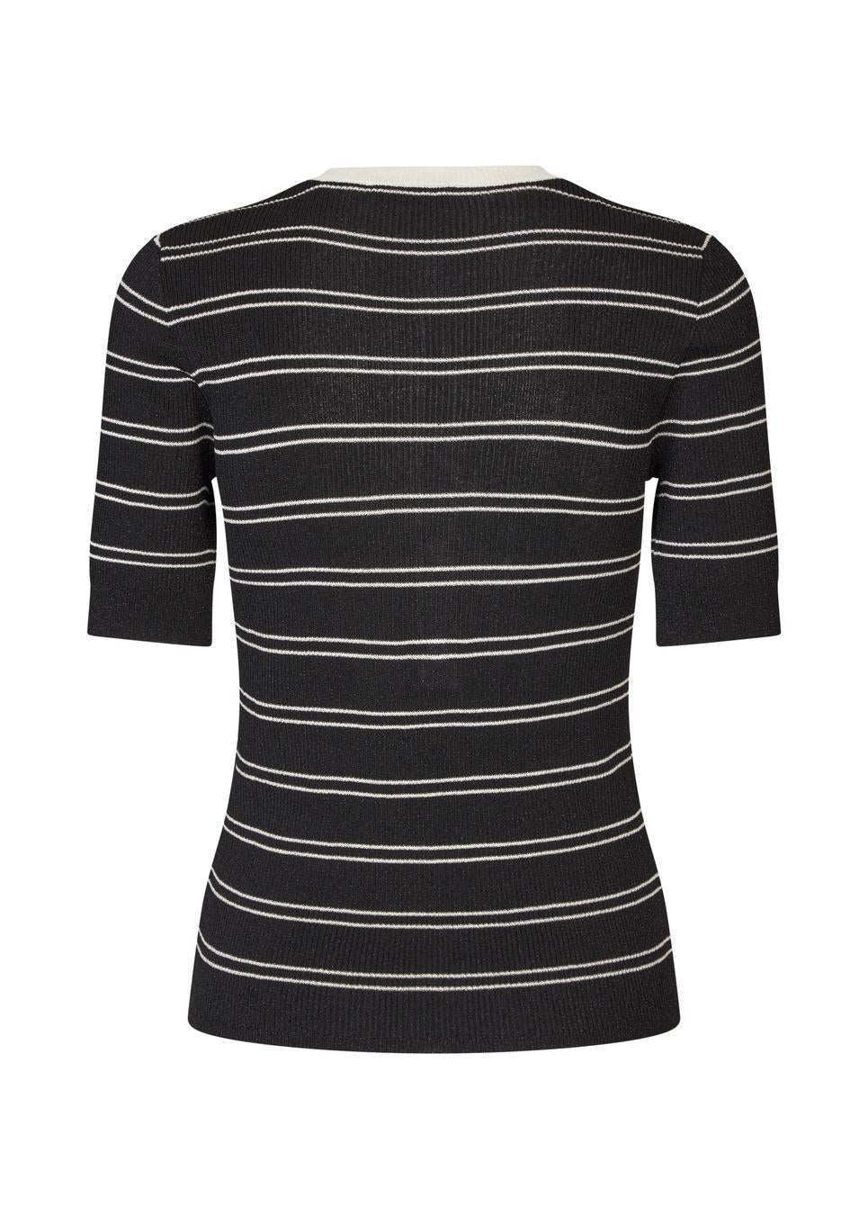 Modstrom Pacifico polo top in black stripe back shot
