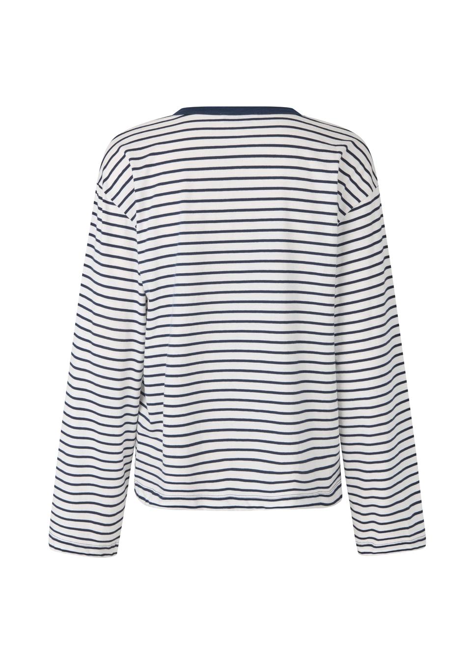 Hellen Long-Sleeve Stripe Tee – Navy & White Stripe