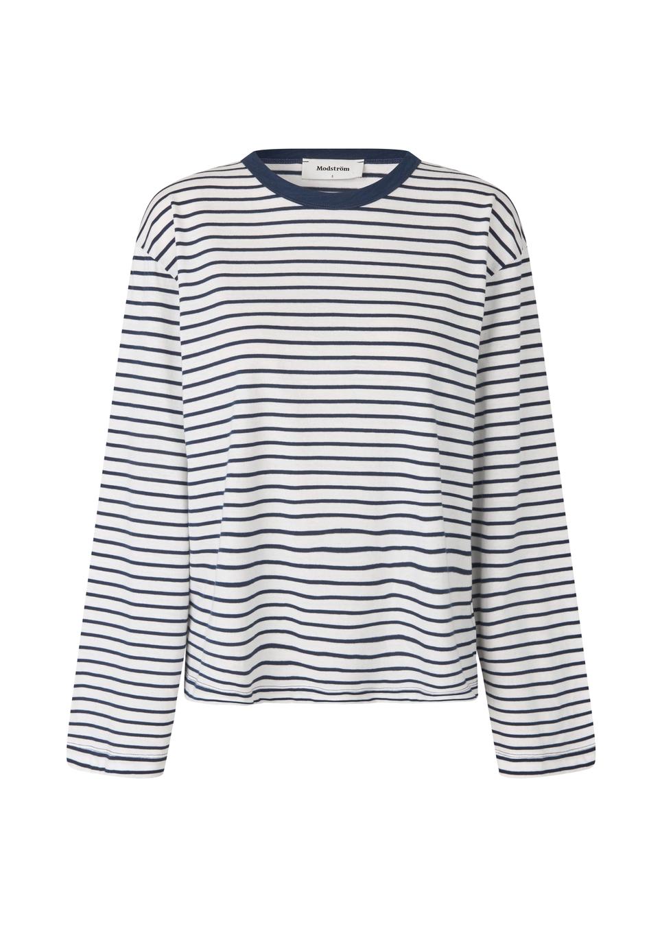 Hellen Long-Sleeve Stripe Tee – Navy & White Stripe