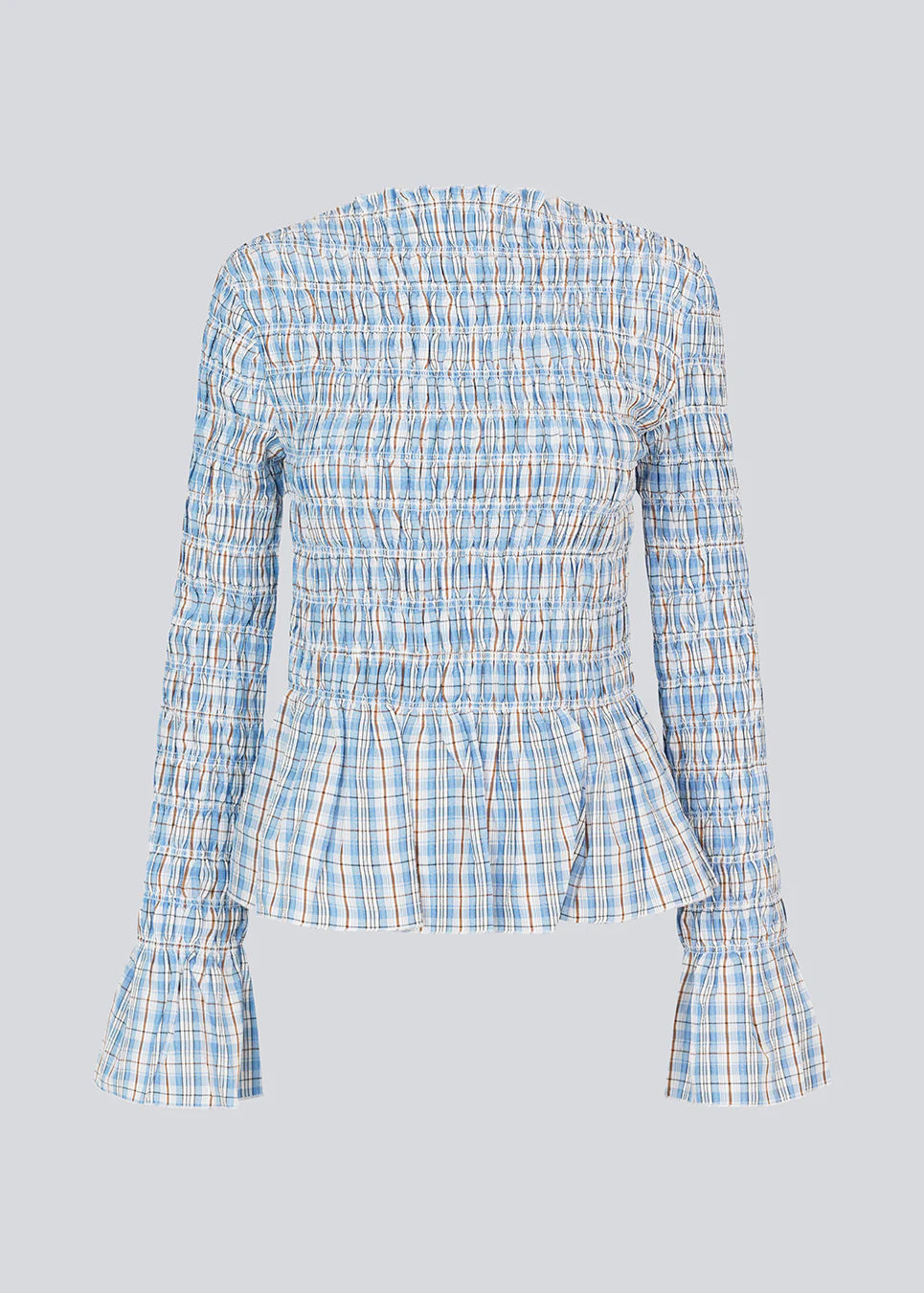 Magda Long-sleeve Top – Blue Check