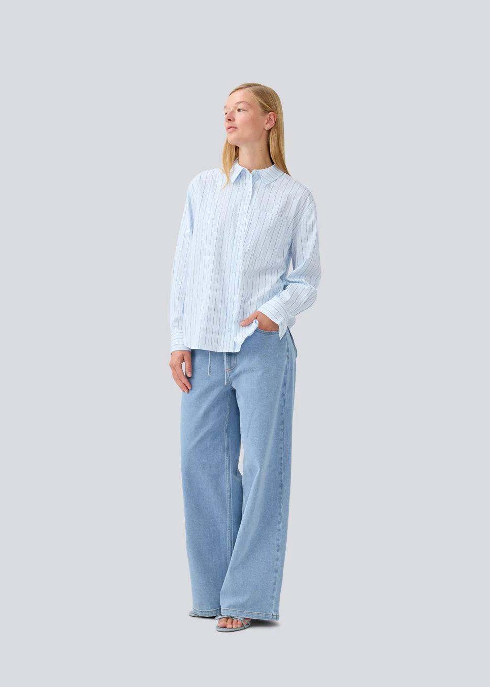 Mille Stripe Shirt – Light Blue & Navy Stripe