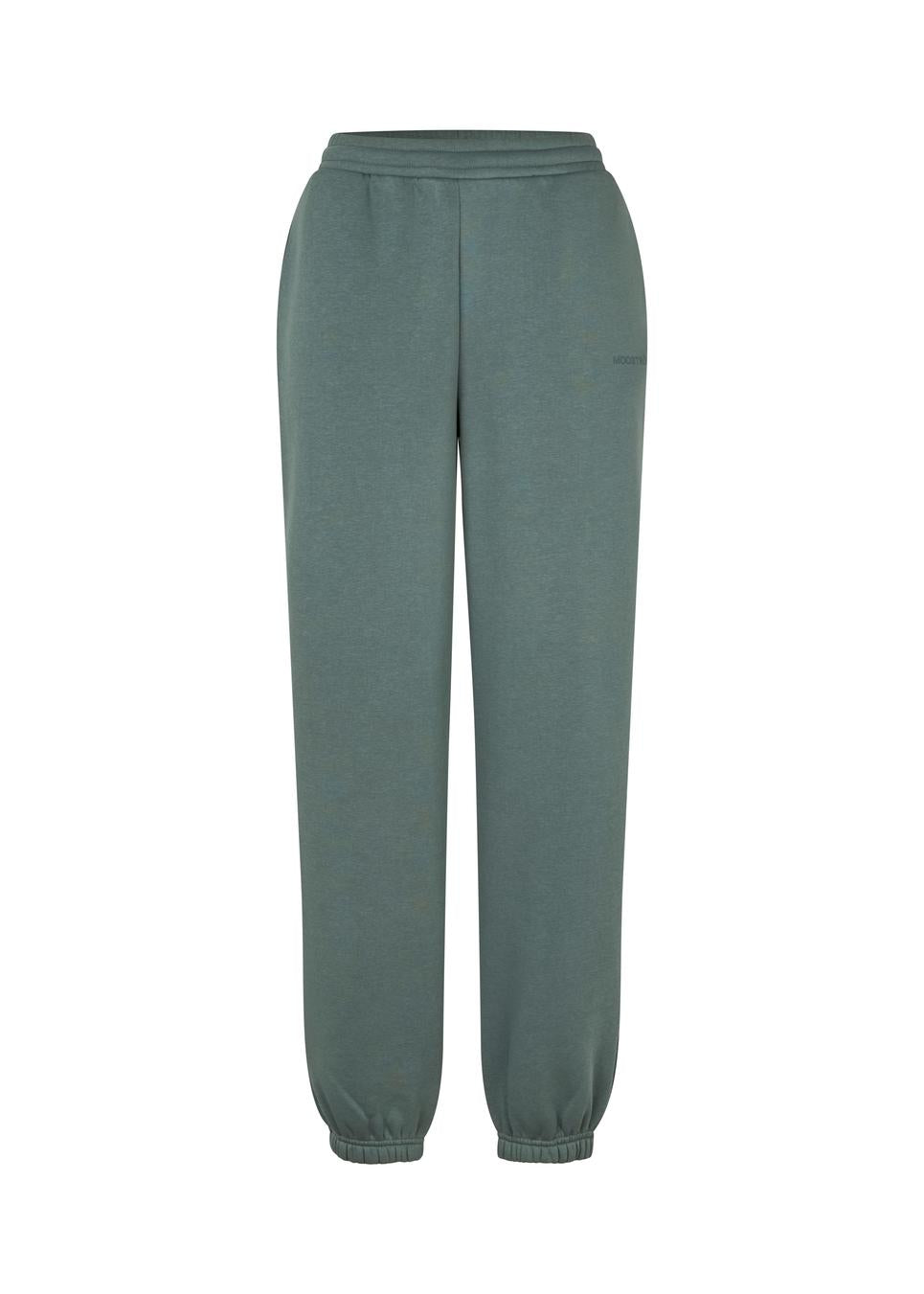 Modstrom Tia MD Trackpants – Balsam Green flat lay front shot