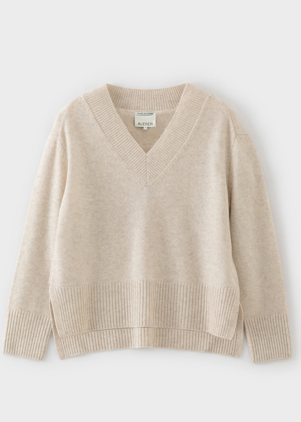Aleger v-neck sweater shell flat lay