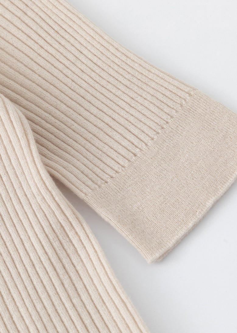 aleger cashmere blend ribbed tee in light shell cuff