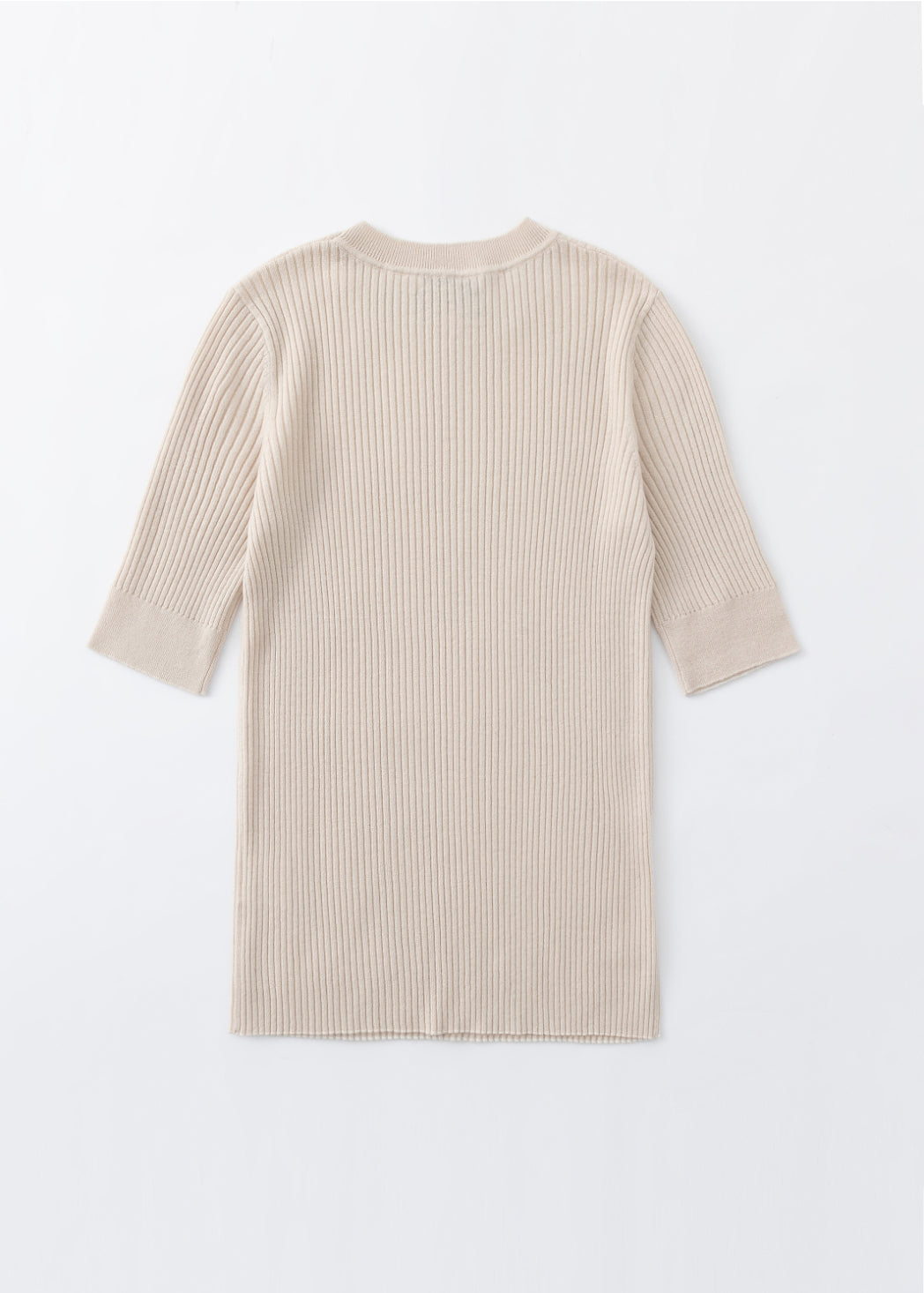 aleger cashmere blend ribbed tee in light shell back