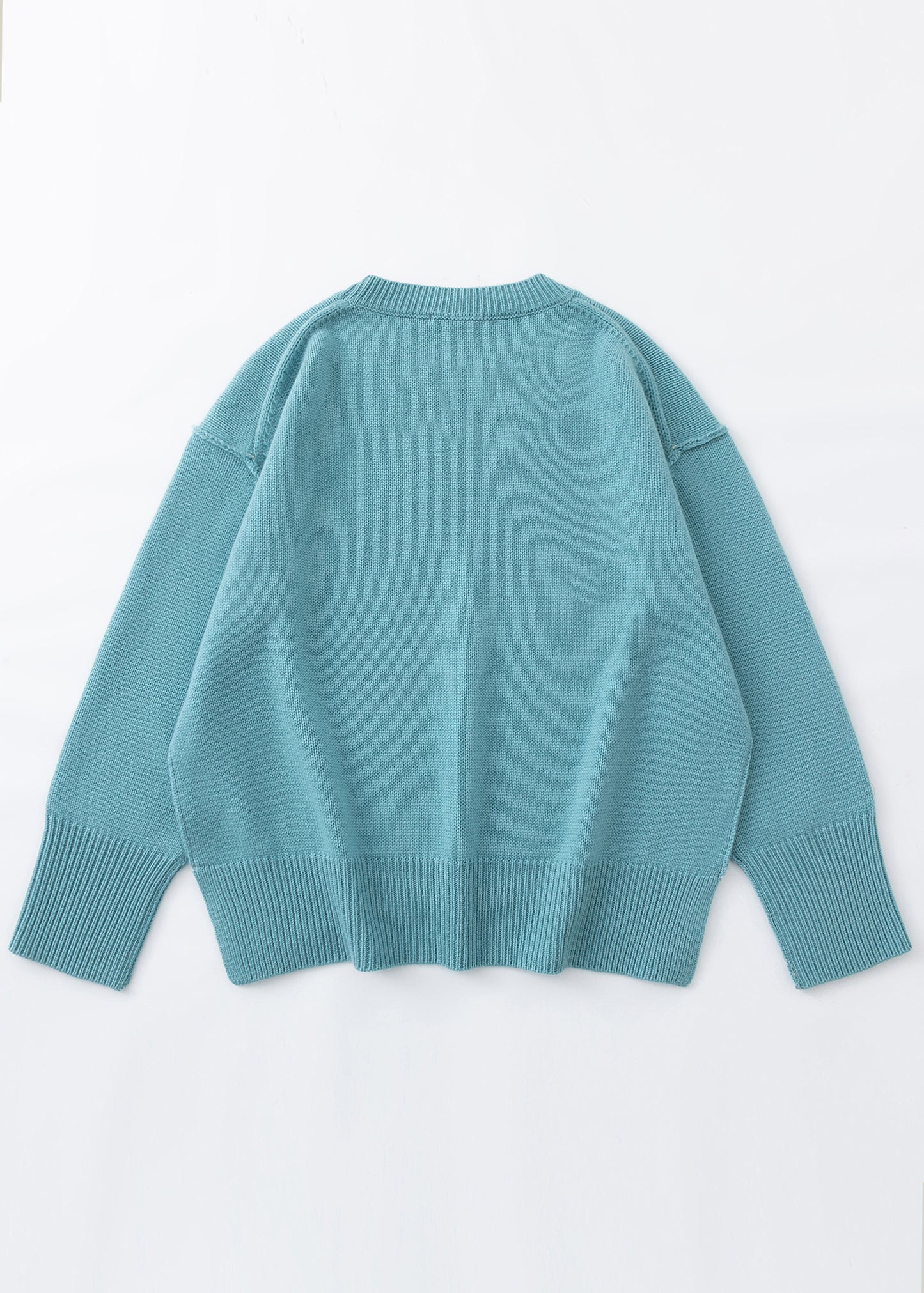 Aleger cashmere sweater in sicily blue back shot