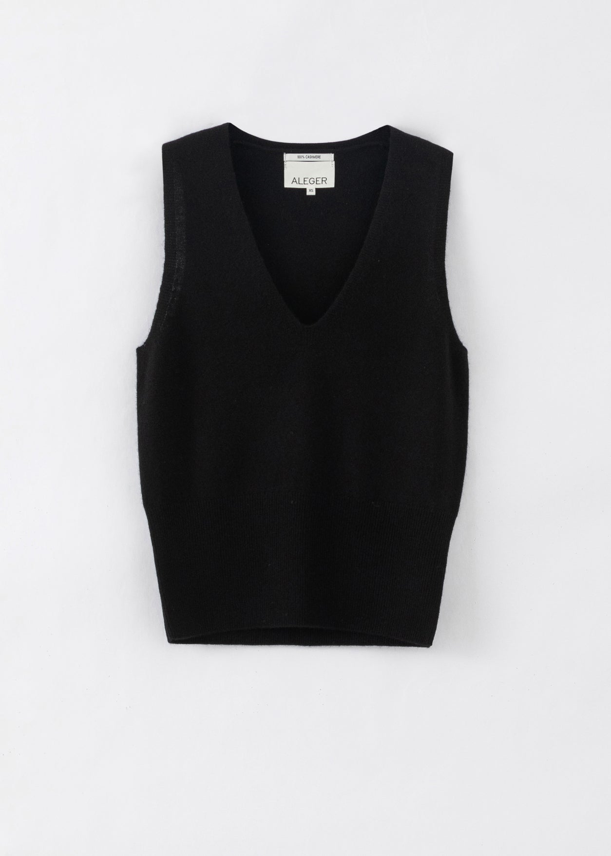 Aleger cashmere vest black flat lay