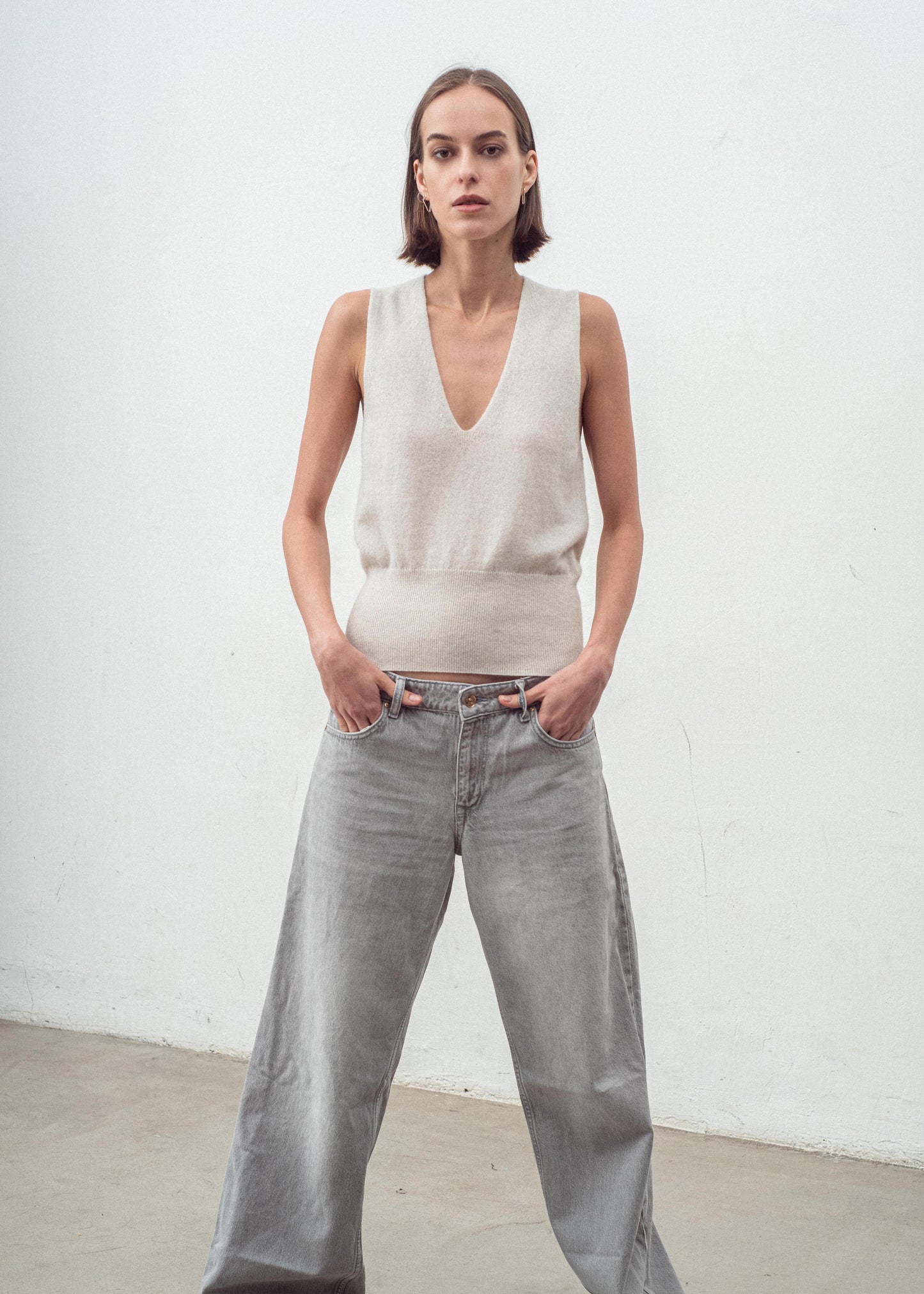 Aleger vest in terry hands in pockets
