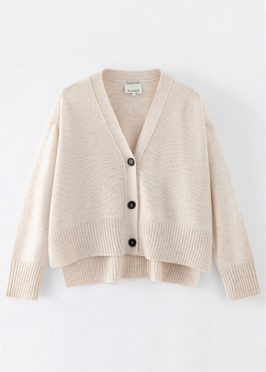 aleger cashmere blend oversized cardi in shell flat lay