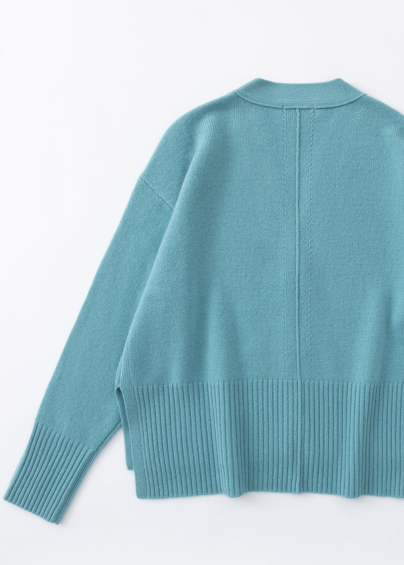 aleger cashmere blend oversized cardi in blue back shot
