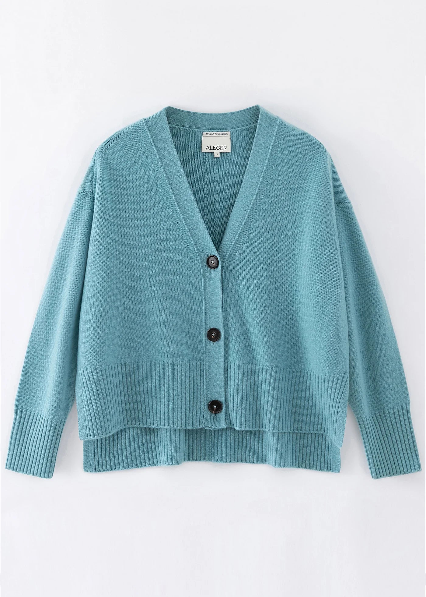 aleger cashmere blend oversized cardi in blue flat lay