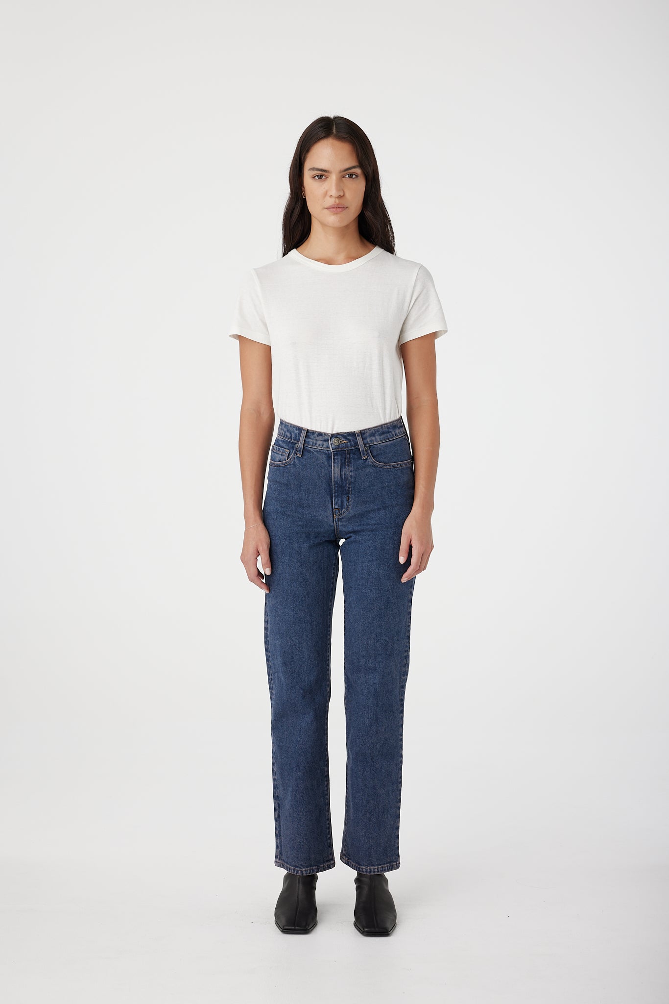 Outland Denim Zoe high rise in harbour wash 1