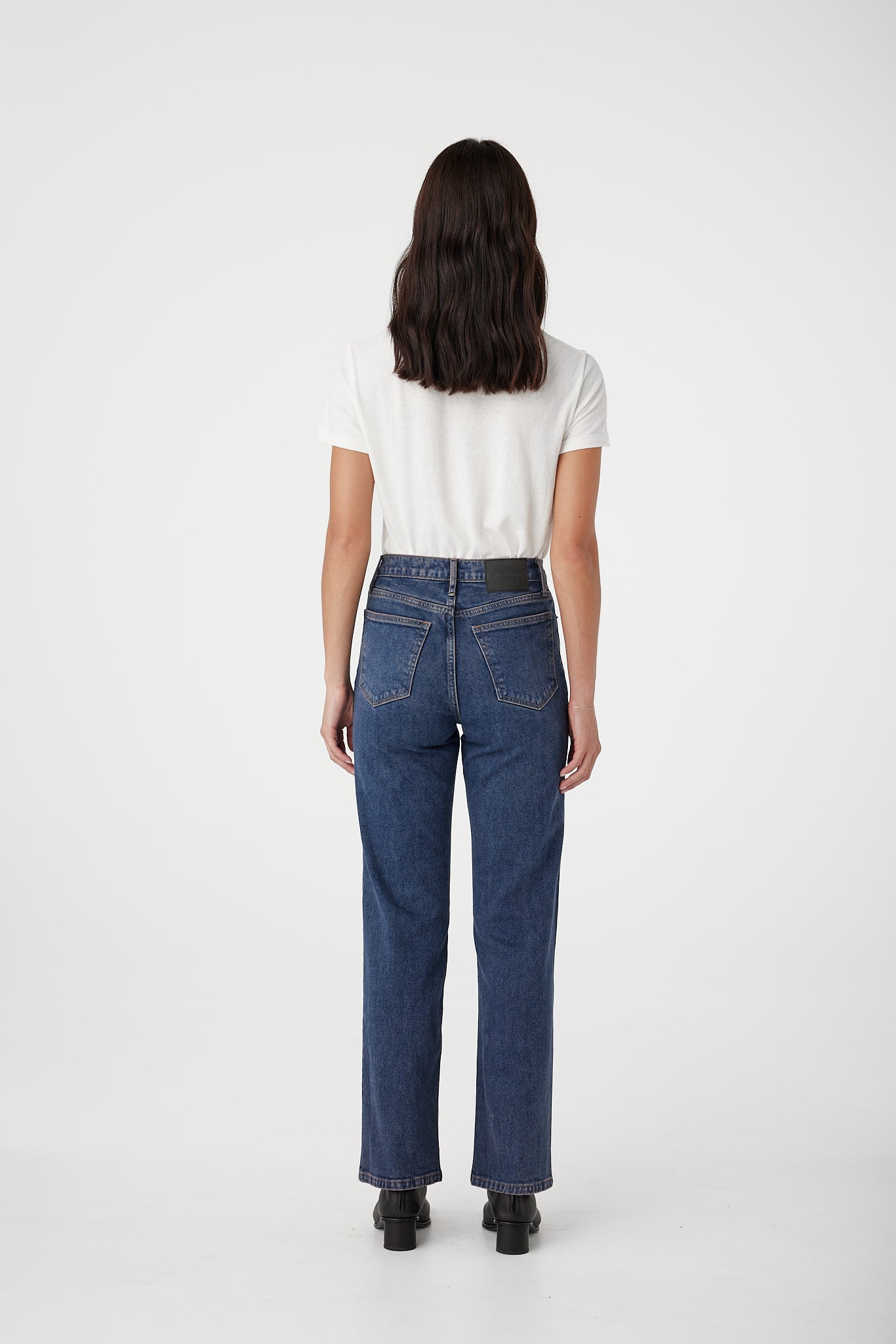 Outland Denim Zoe high rise in harbour wash back shot