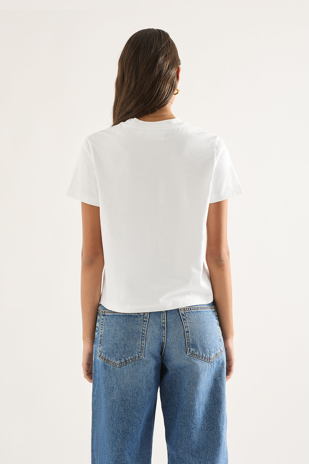 Outland Denim Good baby tee in white back shot