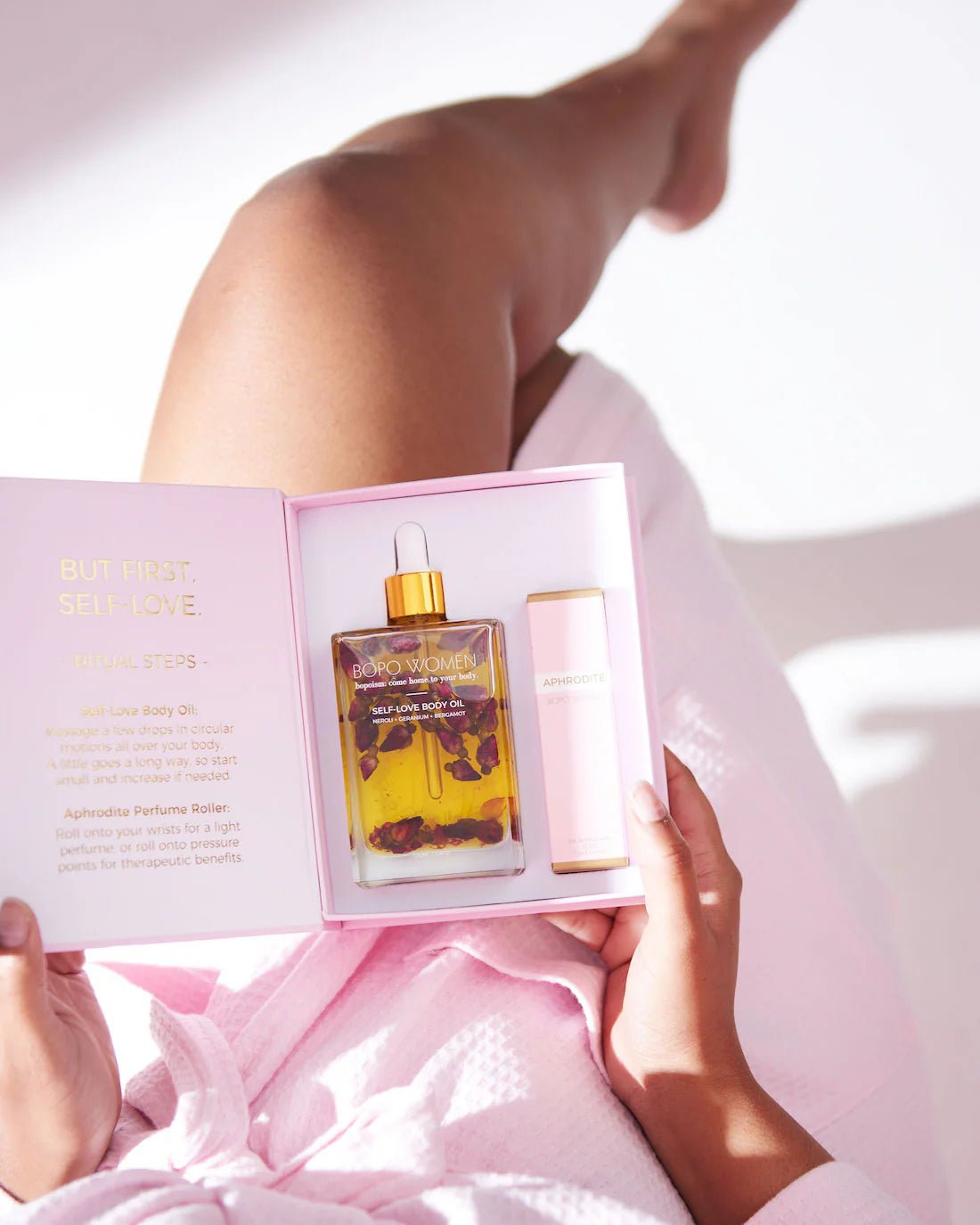 Bopo self love gift set in box and model