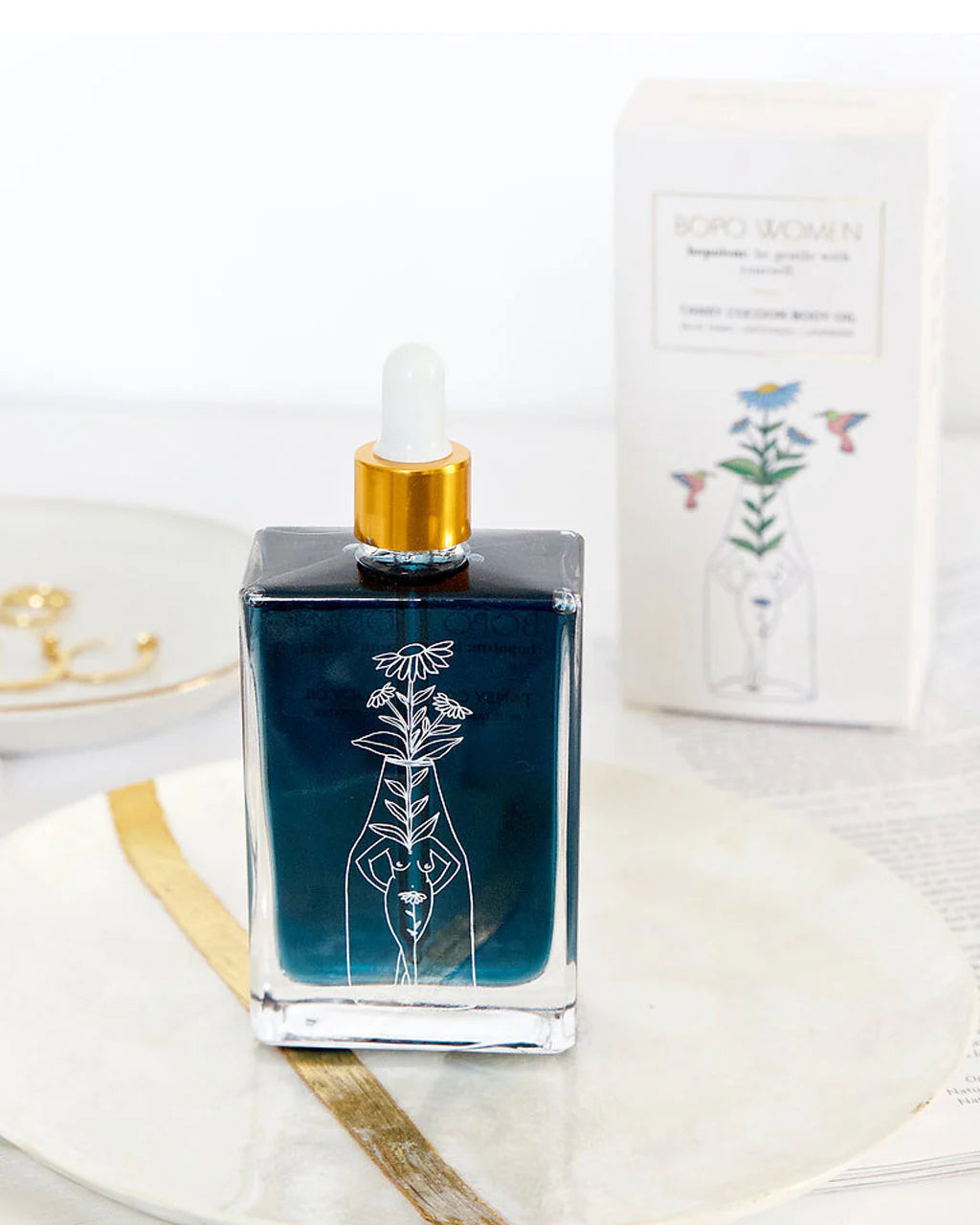 Bopo Tansy cocoon body oil with box