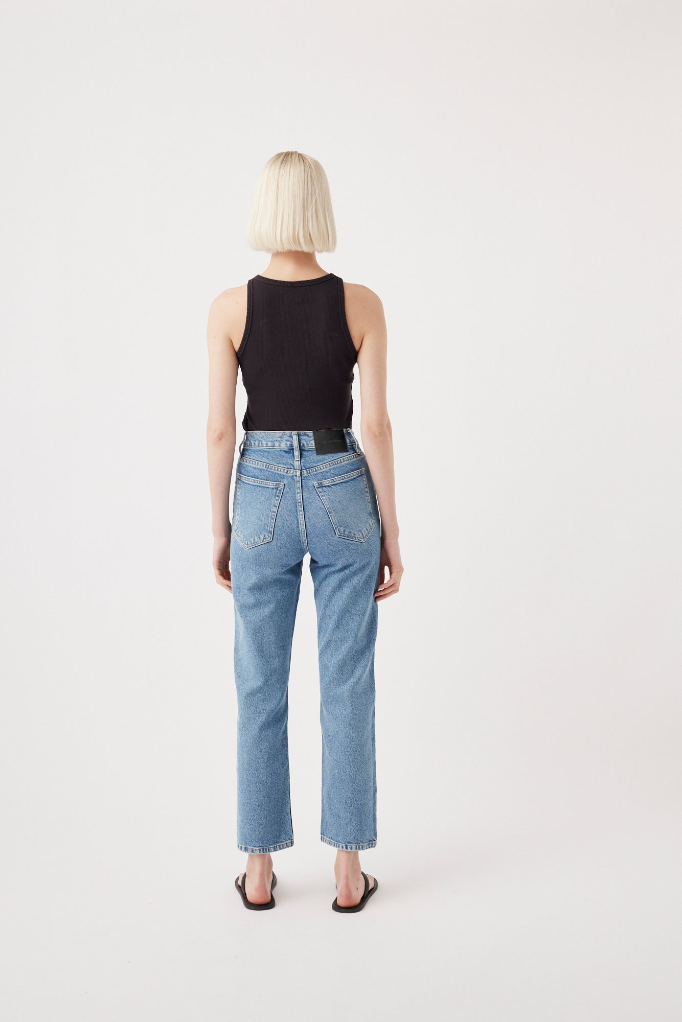 Outland Denim straight leg crop jeans back view