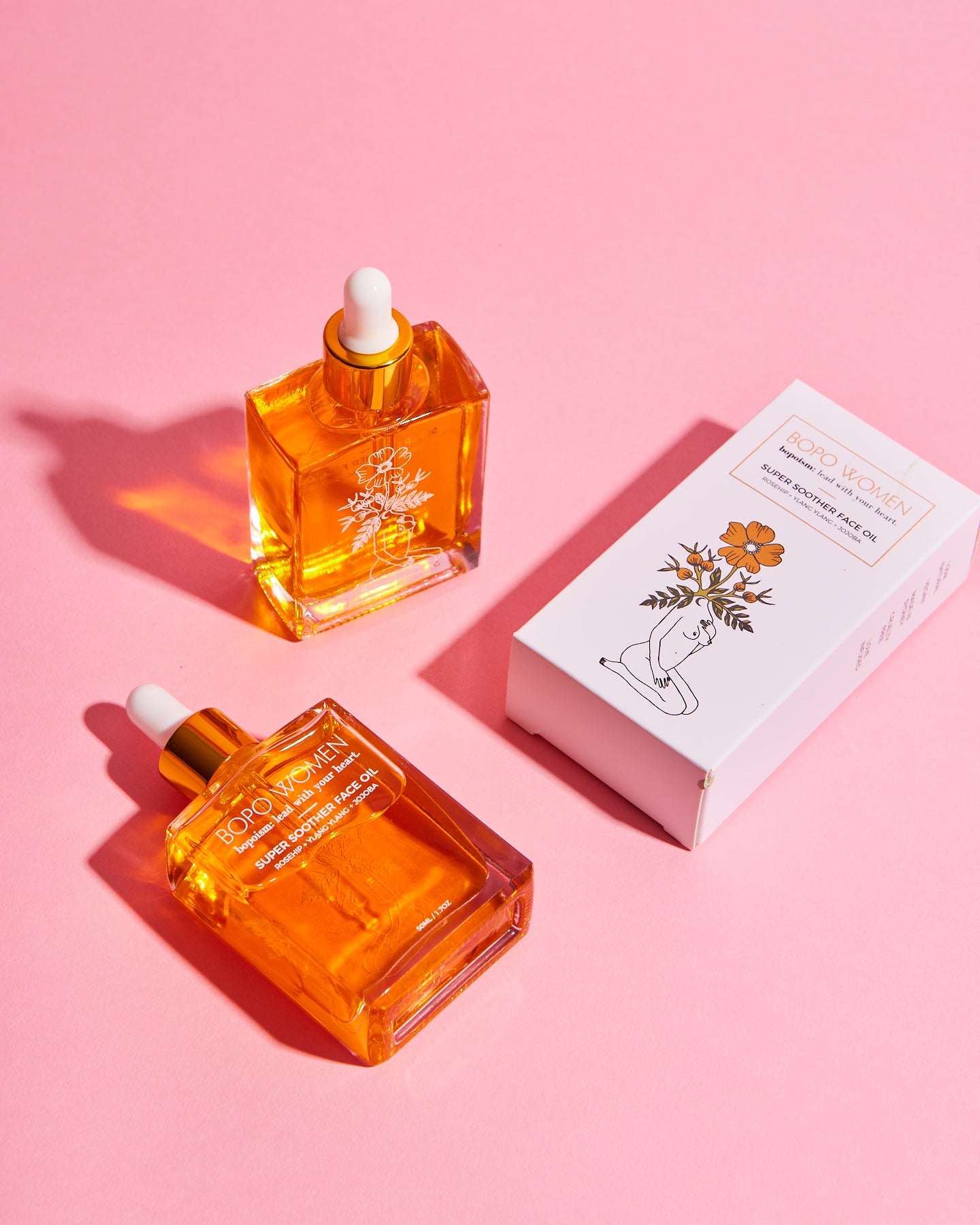 Bopo Super Soother face oil with box product shot
