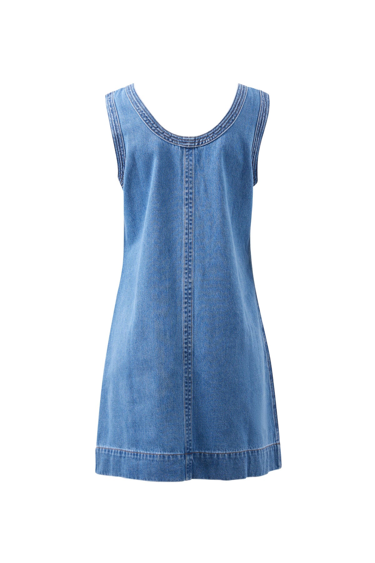 Ceres Life Sunny Denim Tank Dress in Vintage Blue flat lay back shot
