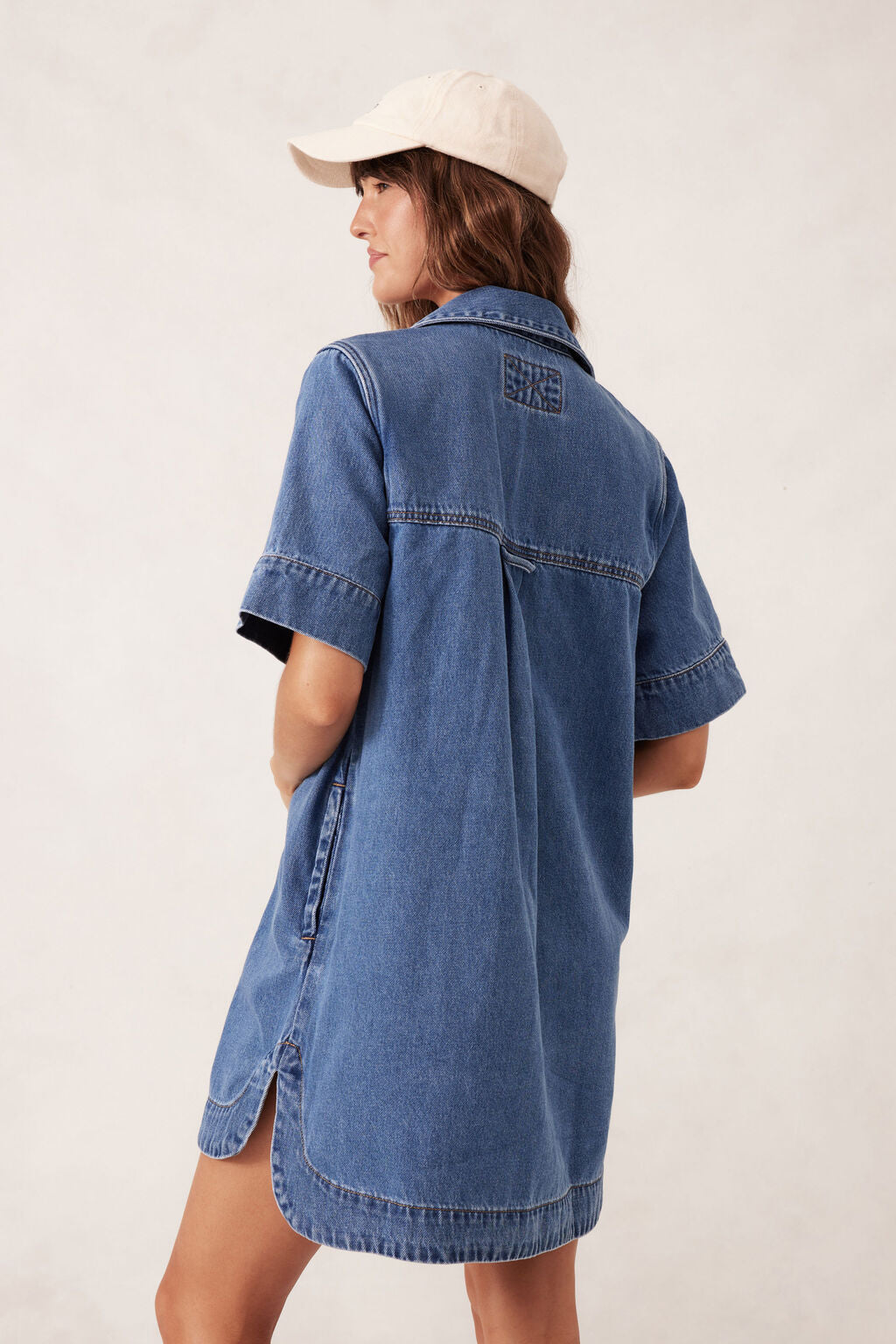 ceres relaxed shirt dress back shot