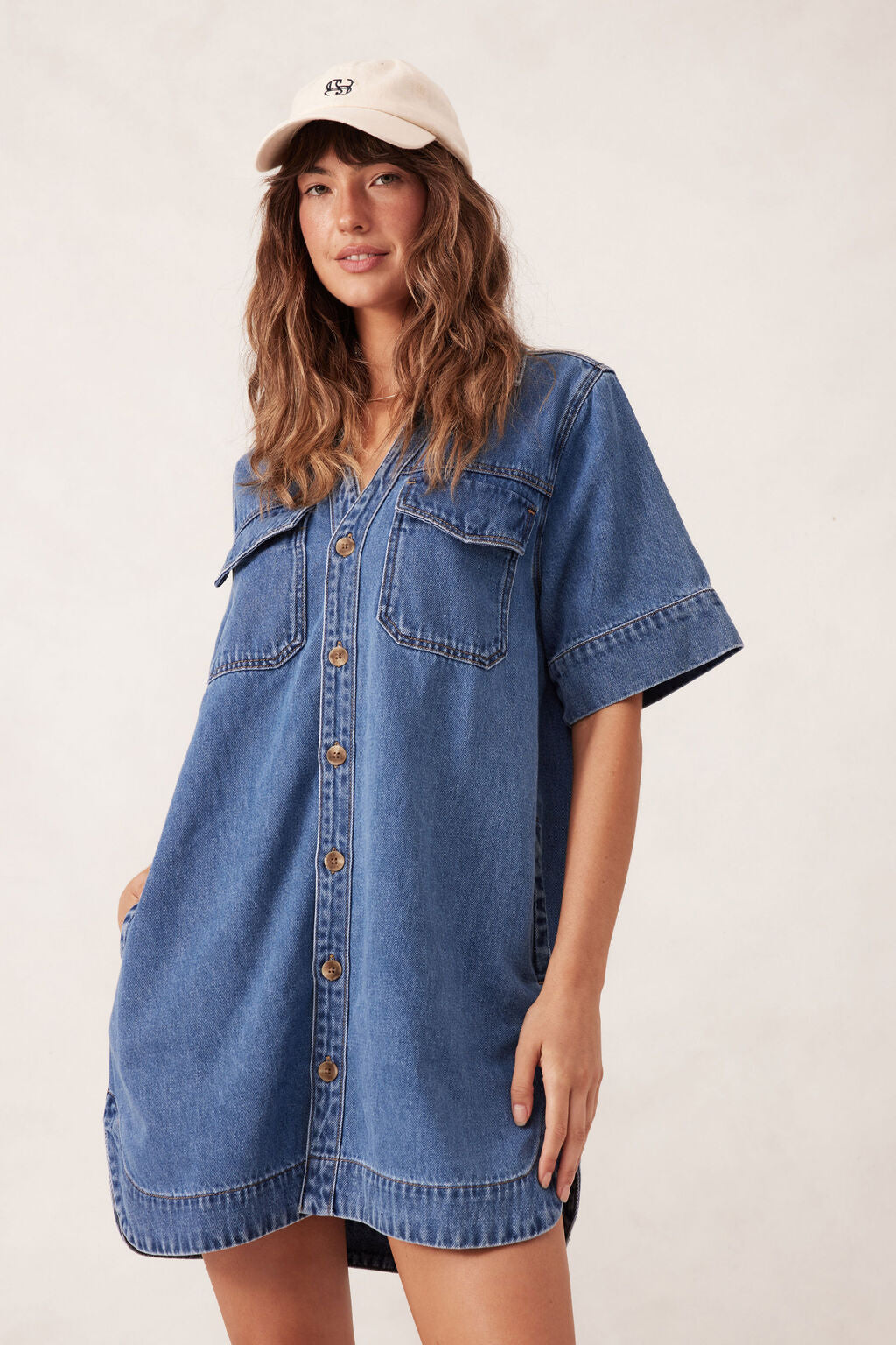 Ceres relaxed shirt dress denim
