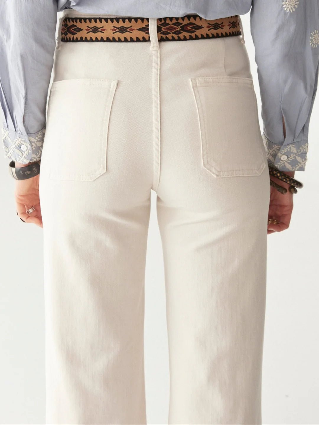 Maison Hotel Edna pant in ecru back shot close up