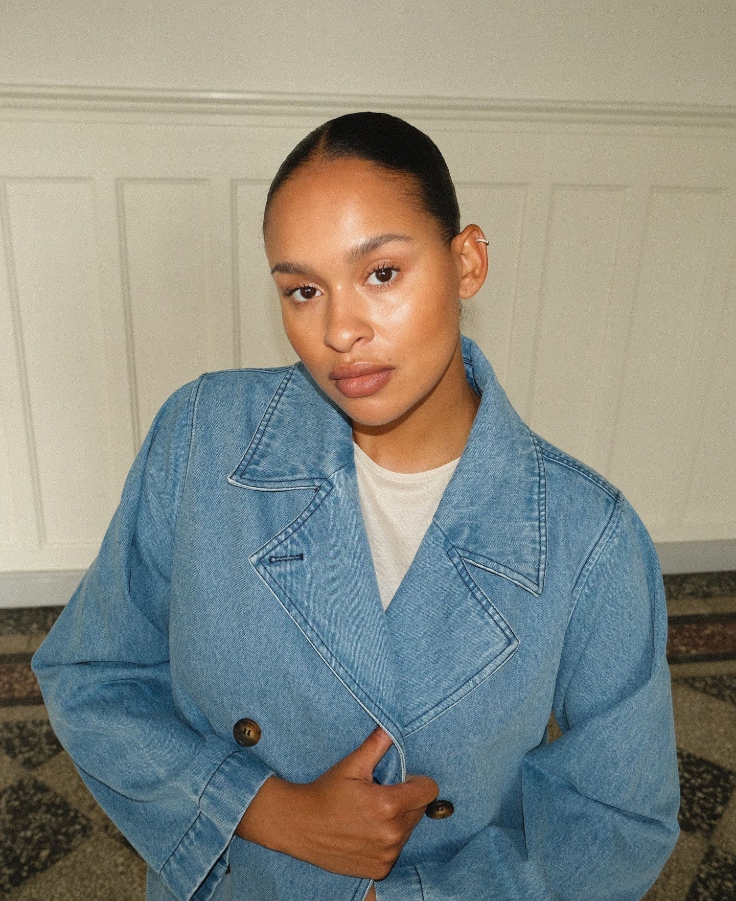 Madeline MD Denim Trench Coat – Classic Blue